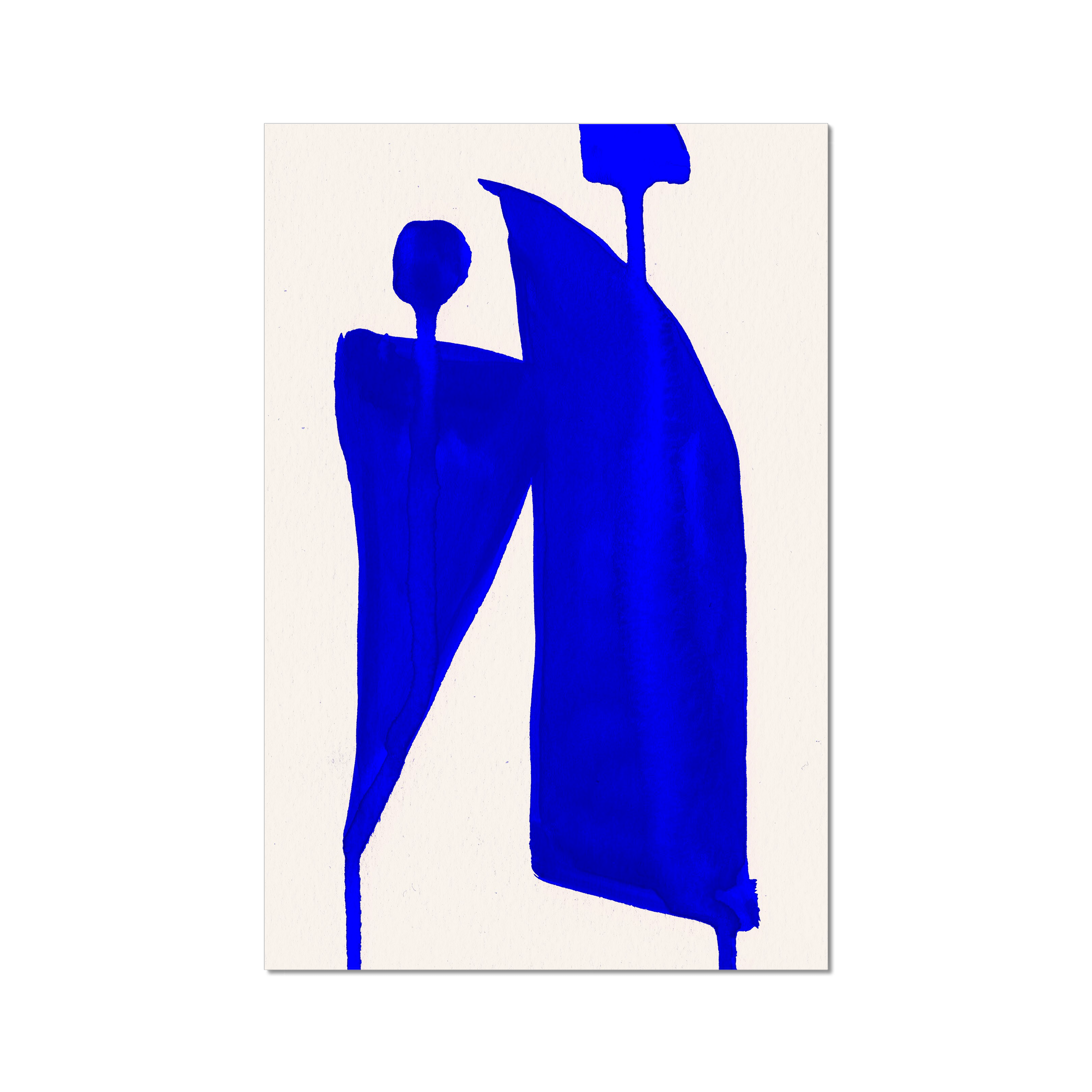 Ink Composition 05 blue abstract wall art print vertical fine art giclée