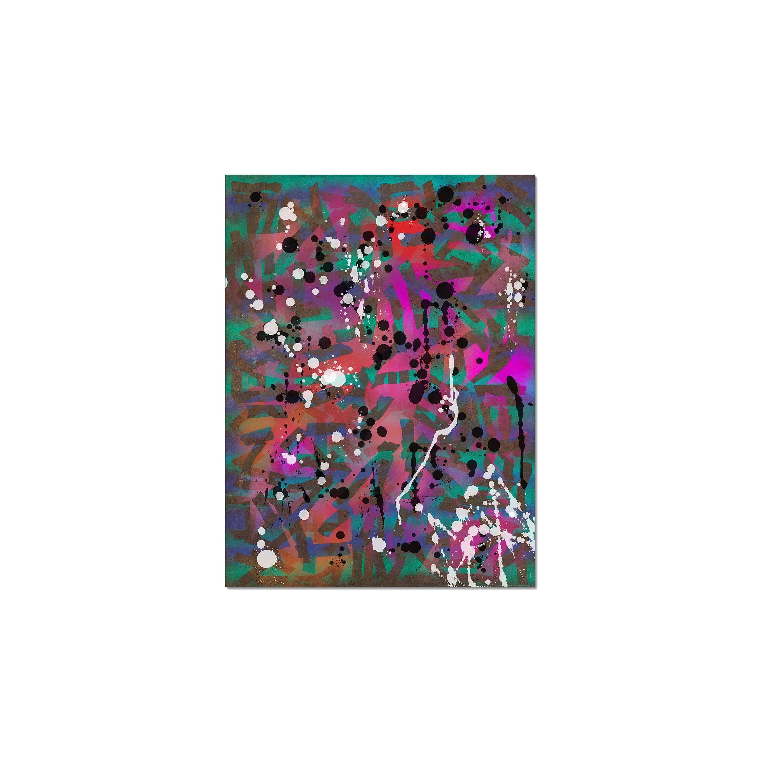Broken Beat 01 – unframed 30×40 cm fine art print (12×16"). Layered abstract composition. Printed on Hahnemühle German Etching 310gsm archival paper.