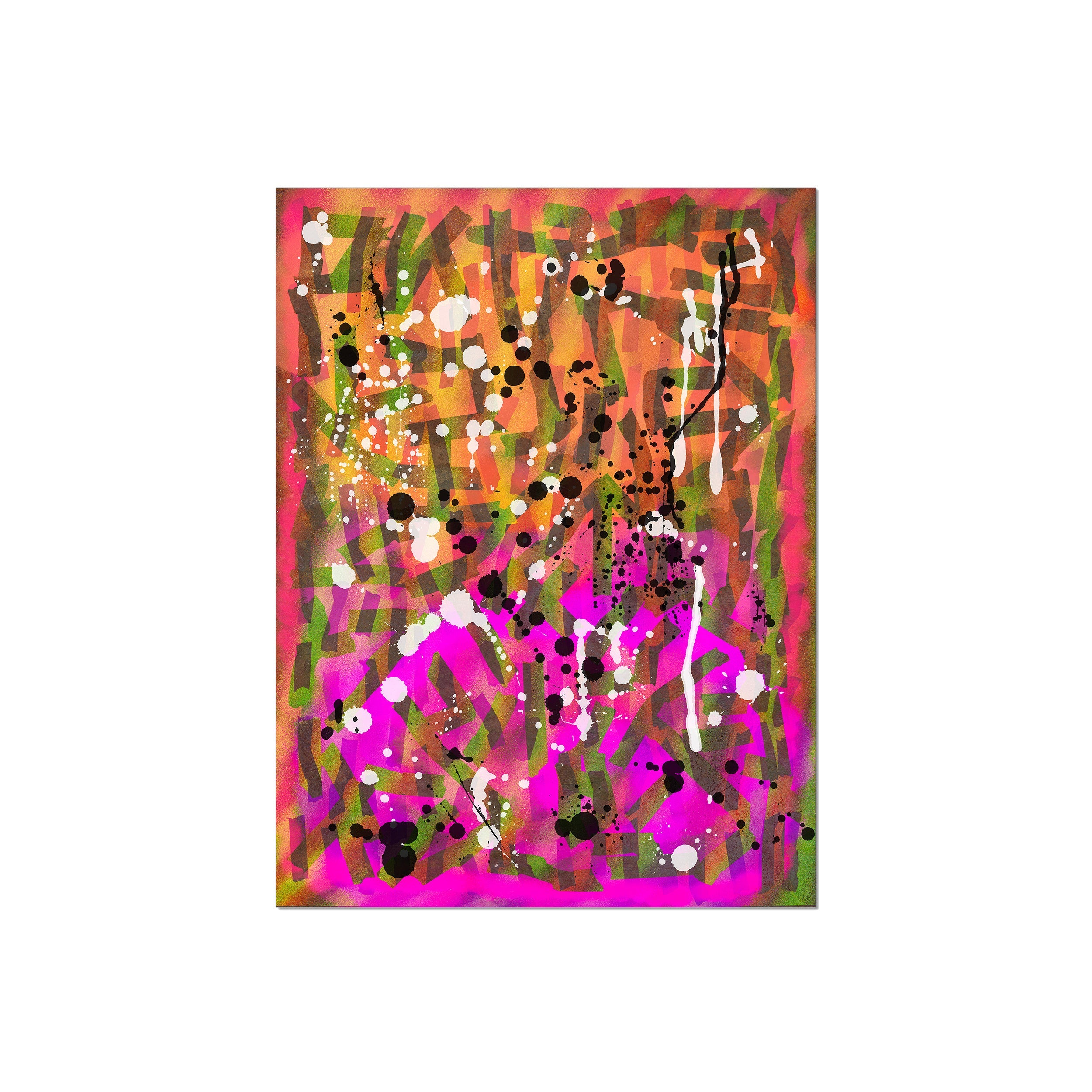 Broken Beat 02 – unframed 45×60 cm fine art print (18×24"). Layered abstract composition. Printed on Hahnemühle German Etching 310gsm archival paper.