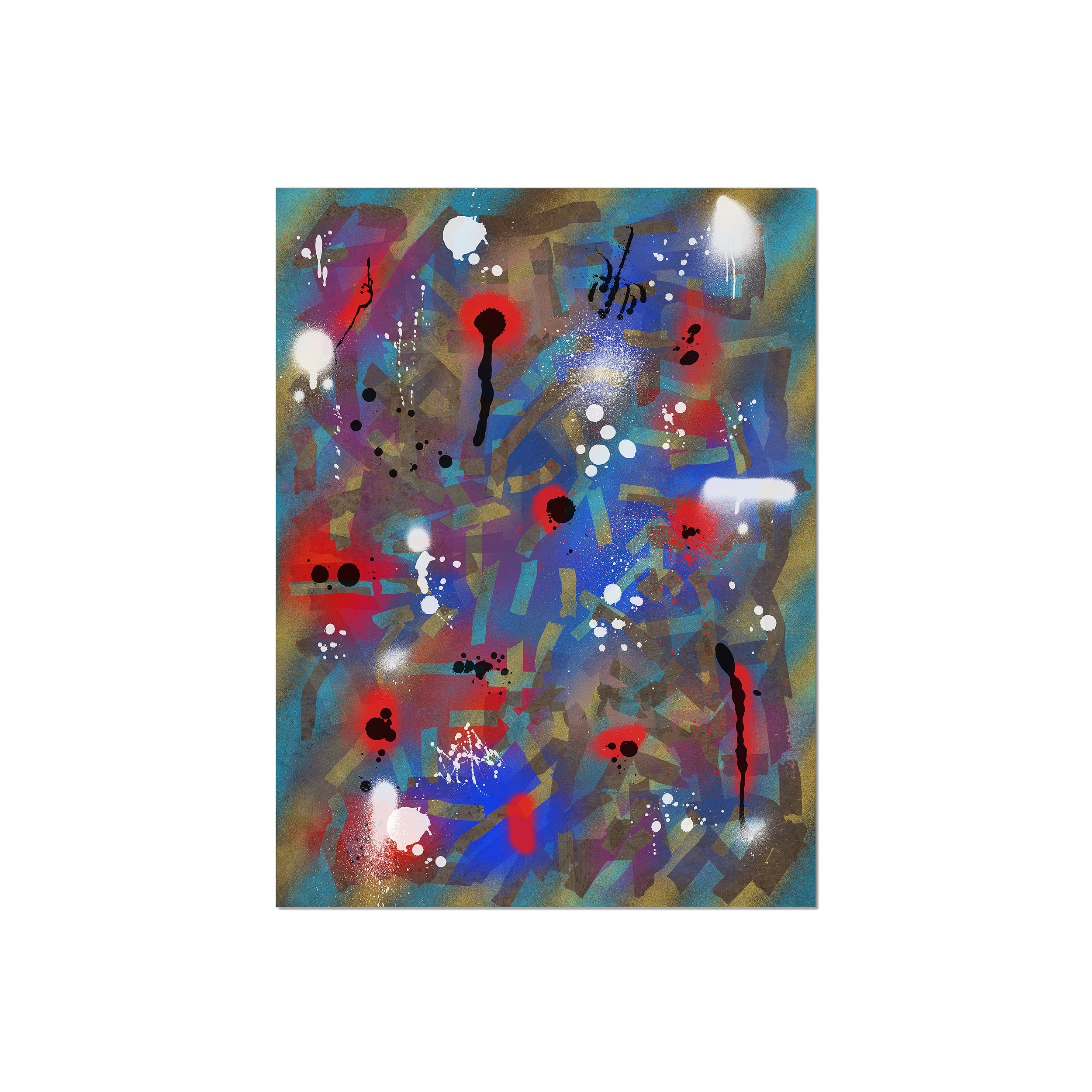Broken Beat 03 – unframed 45×60 cm fine art print (18×24"). Layered abstract composition. Printed on Hahnemühle German Etching 310gsm archival paper.