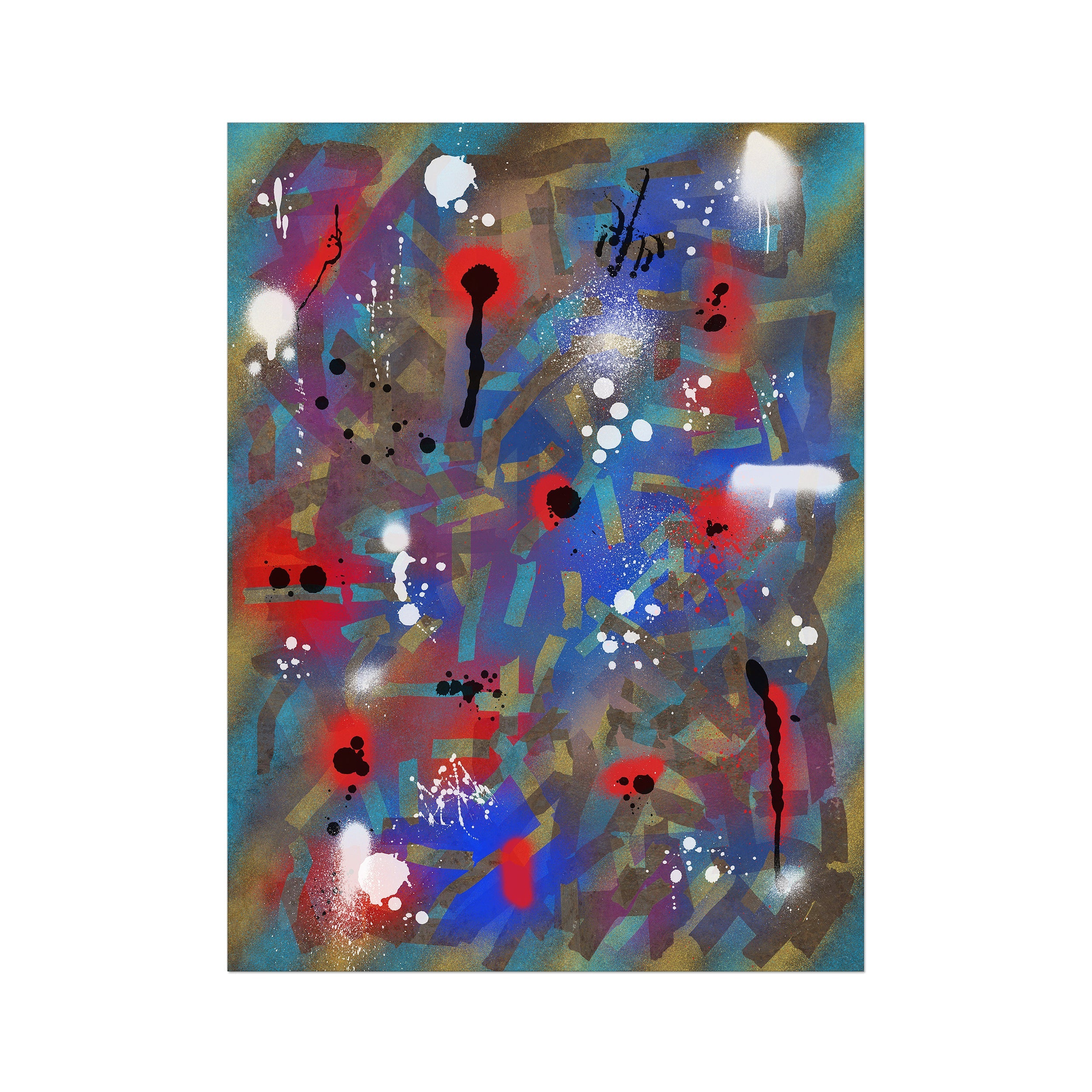 Broken Beat 03 – unframed 60×80 cm fine art print (24×32"). Layered abstract composition. Printed on Hahnemühle German Etching 310gsm archival paper.