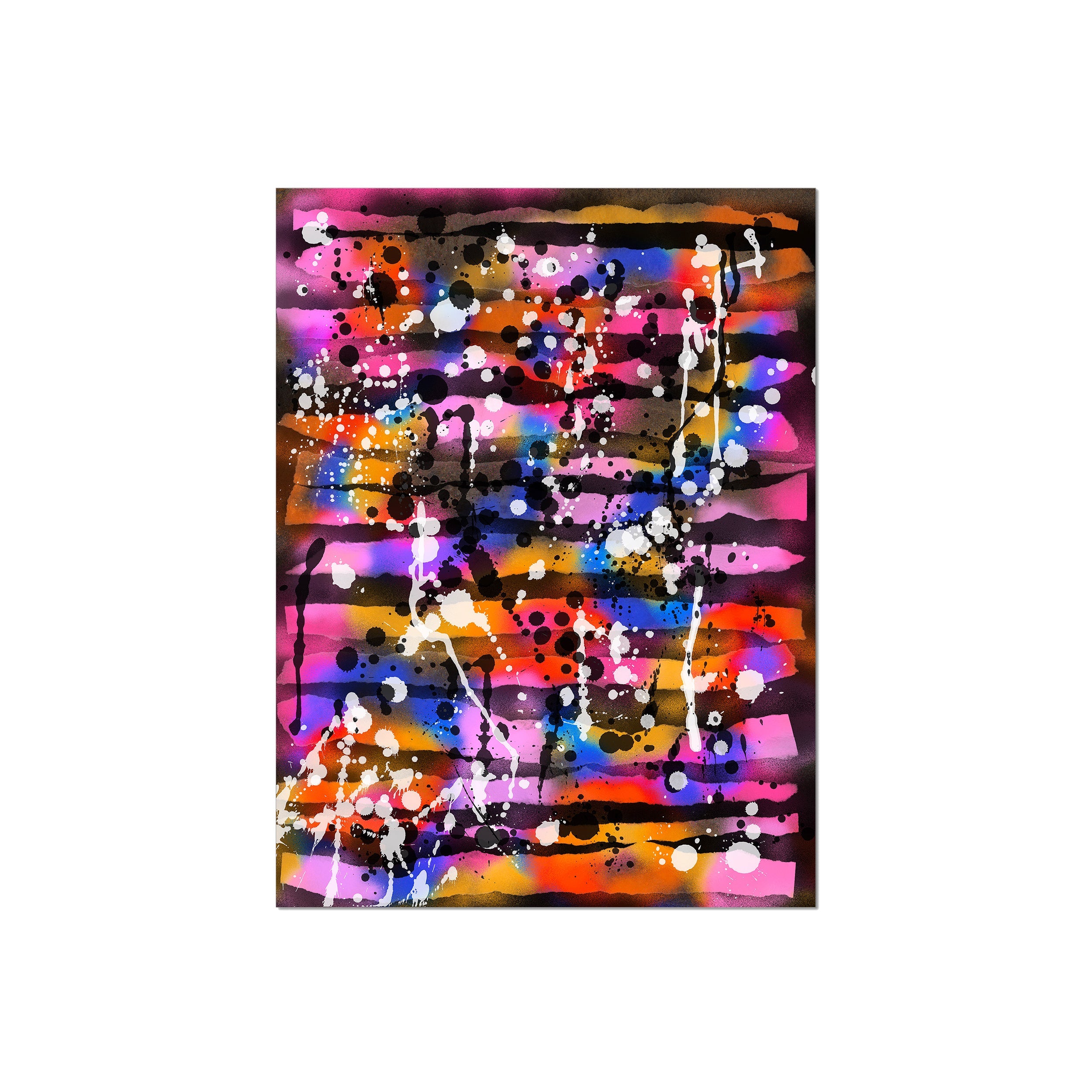 Broken Beat 05 – unframed 45×60 cm fine art print (18×24"). Layered abstract composition. Printed on Hahnemühle German Etching 310gsm archival paper.