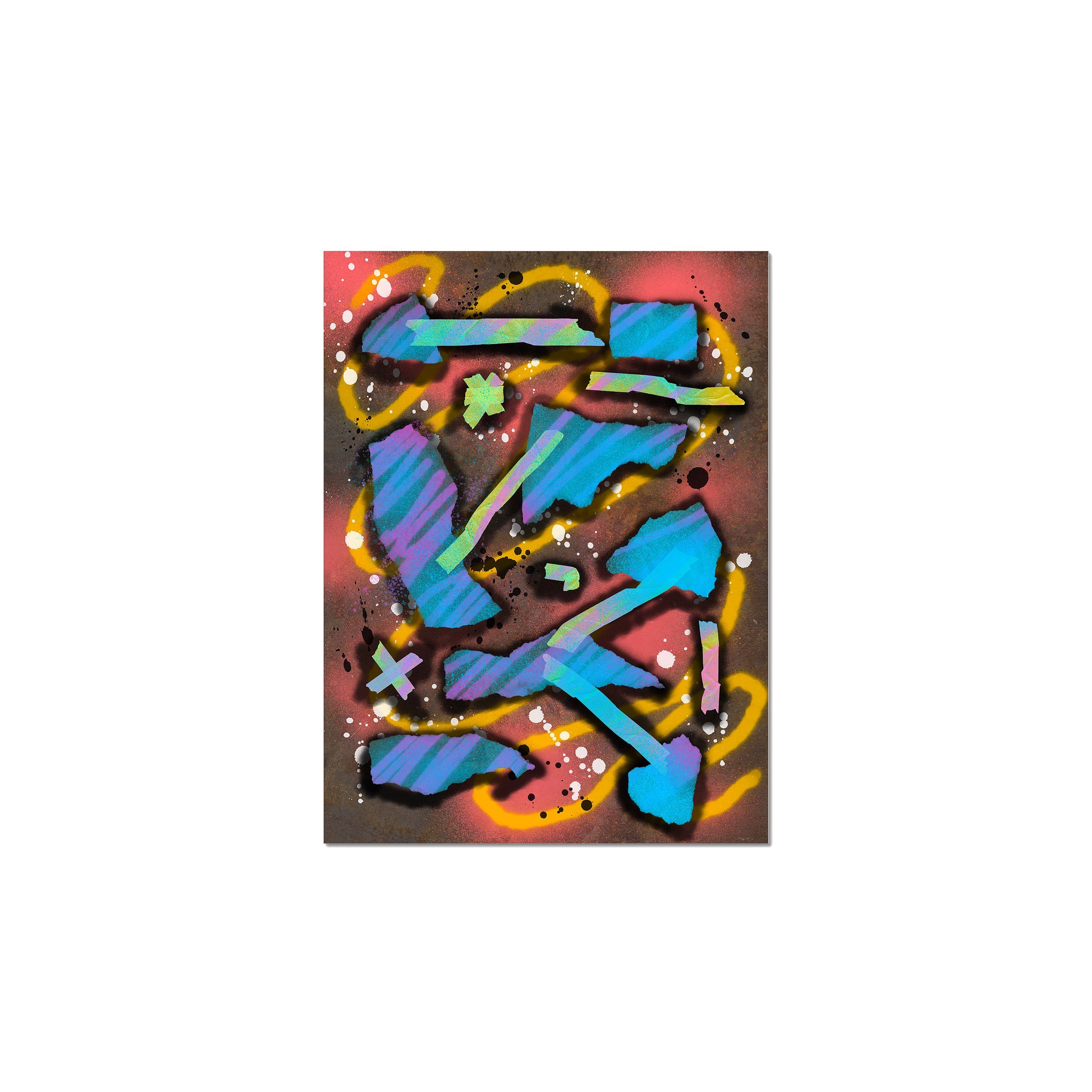 Broken Beat 07 – unframed 30×40 cm fine art print (12×16"). Layered abstract composition. Printed on Hahnemühle German Etching 310gsm archival paper.
