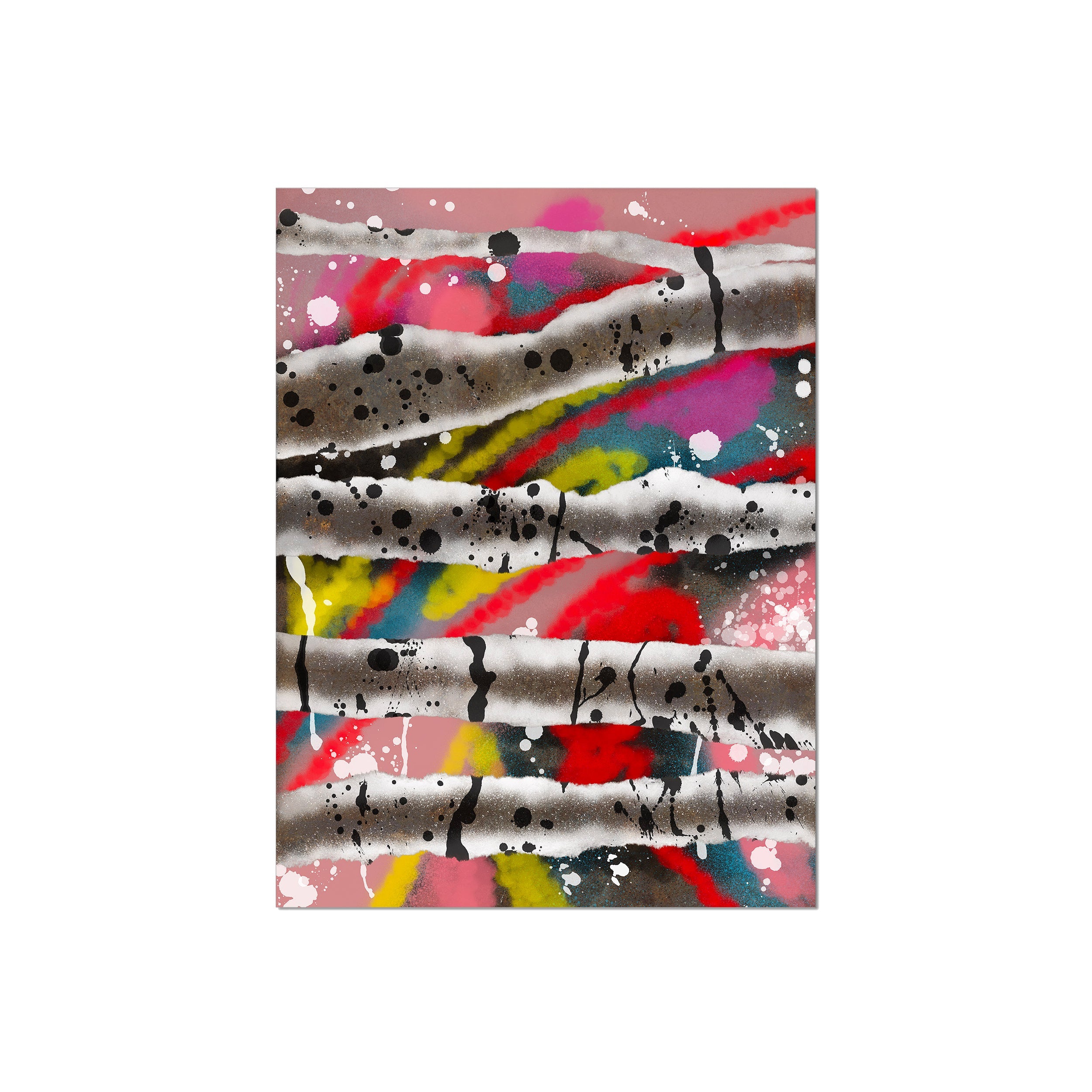 Broken Beat 08 – unframed 45×60 cm fine art print (18×24"). Layered abstract composition. Printed on Hahnemühle German Etching 310gsm archival paper.
