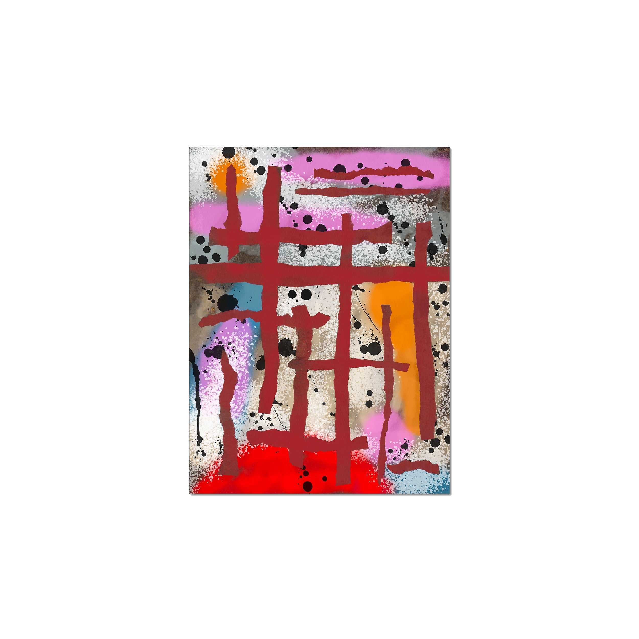 Broken Beat 09 – unframed 30×40 cm fine art print (12×16"). Layered abstract composition. Printed on Hahnemühle German Etching 310gsm archival paper.