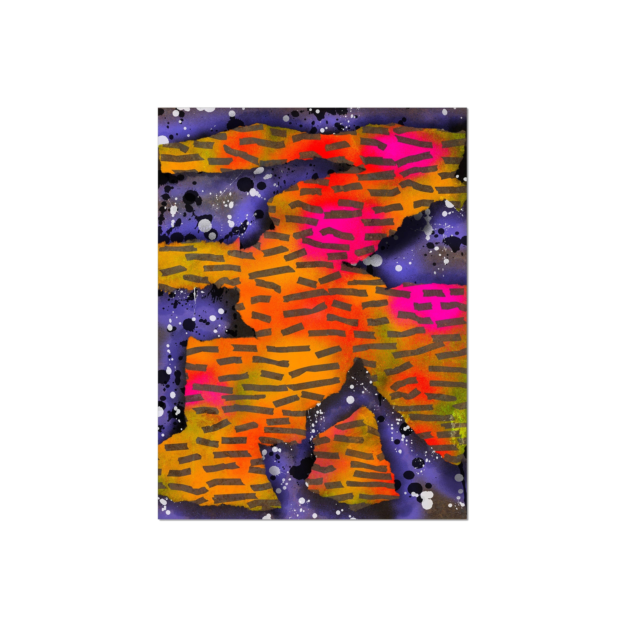 Broken Beat 10 – unframed 45×60 cm fine art print (18×24"). Layered abstract composition. Printed on Hahnemühle German Etching 310gsm archival paper.