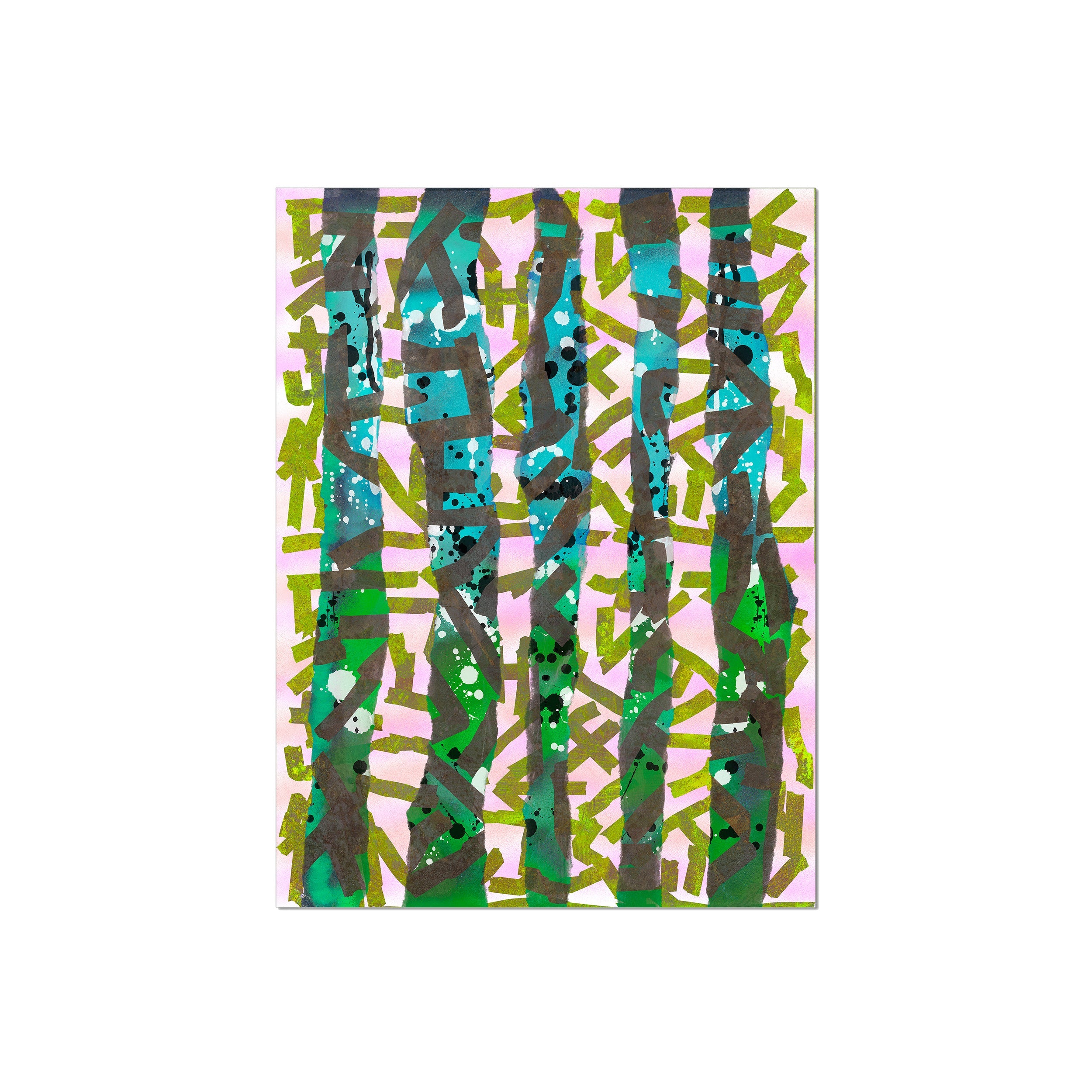 Broken Beat 11 – unframed 45×60 cm fine art print (18×24"). Layered abstract composition. Printed on Hahnemühle German Etching 310gsm archival paper.