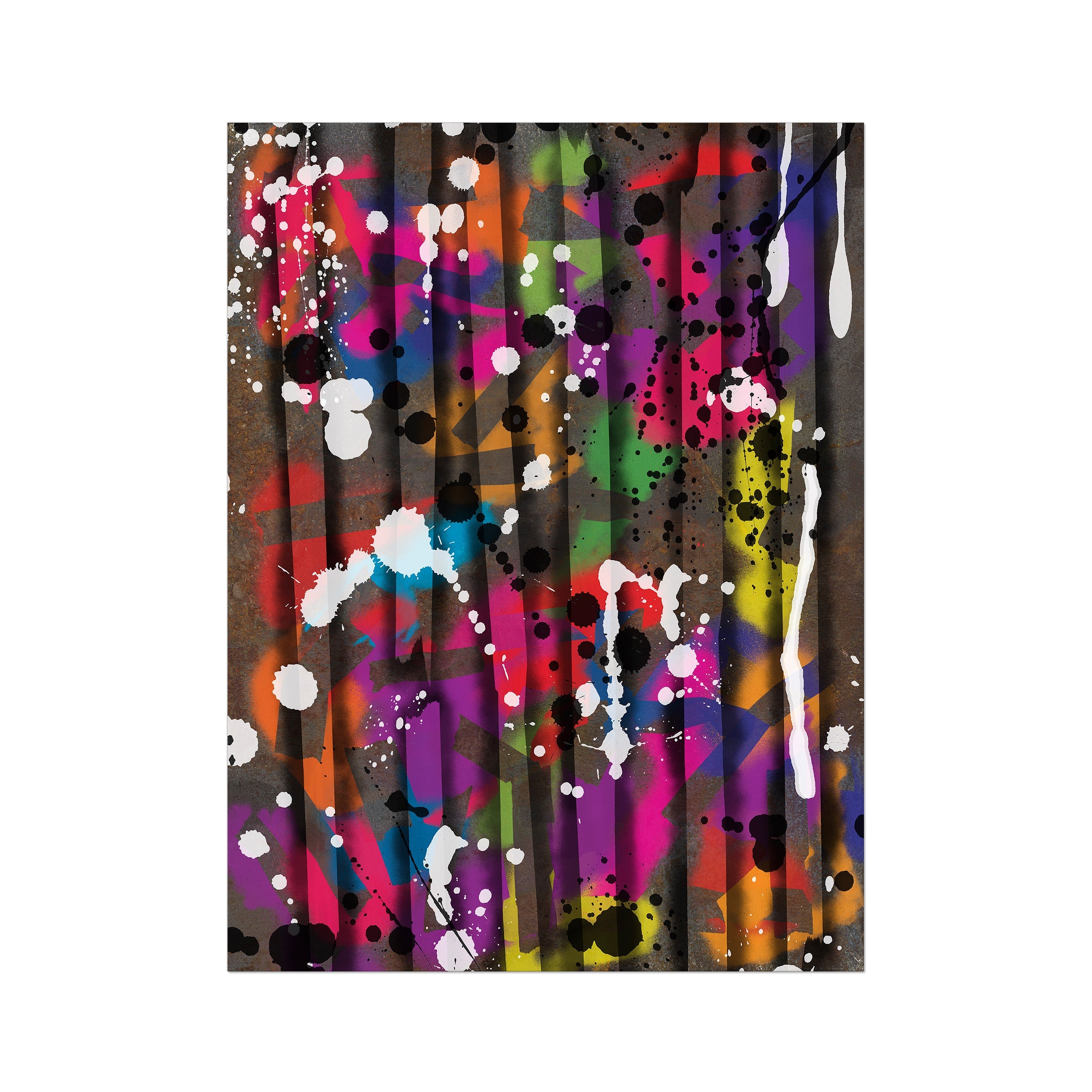 Broken Beat 12 – unframed 60×80 cm fine art print (24×32"). Layered abstract composition. Printed on Hahnemühle German Etching 310gsm archival paper.