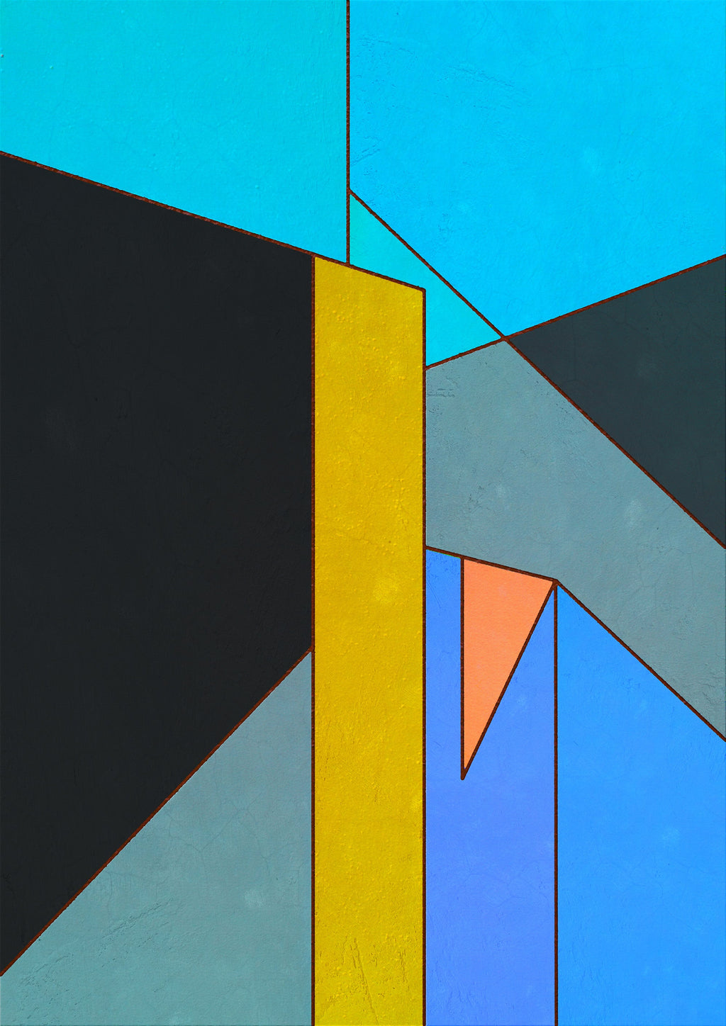 Constructed Fields 01 – geometric colour-field abstract art print on white background. Museum-grade giclée print on Hahnemühle German Etching 310gsm archival paper. Available in A3, A2, and A1.