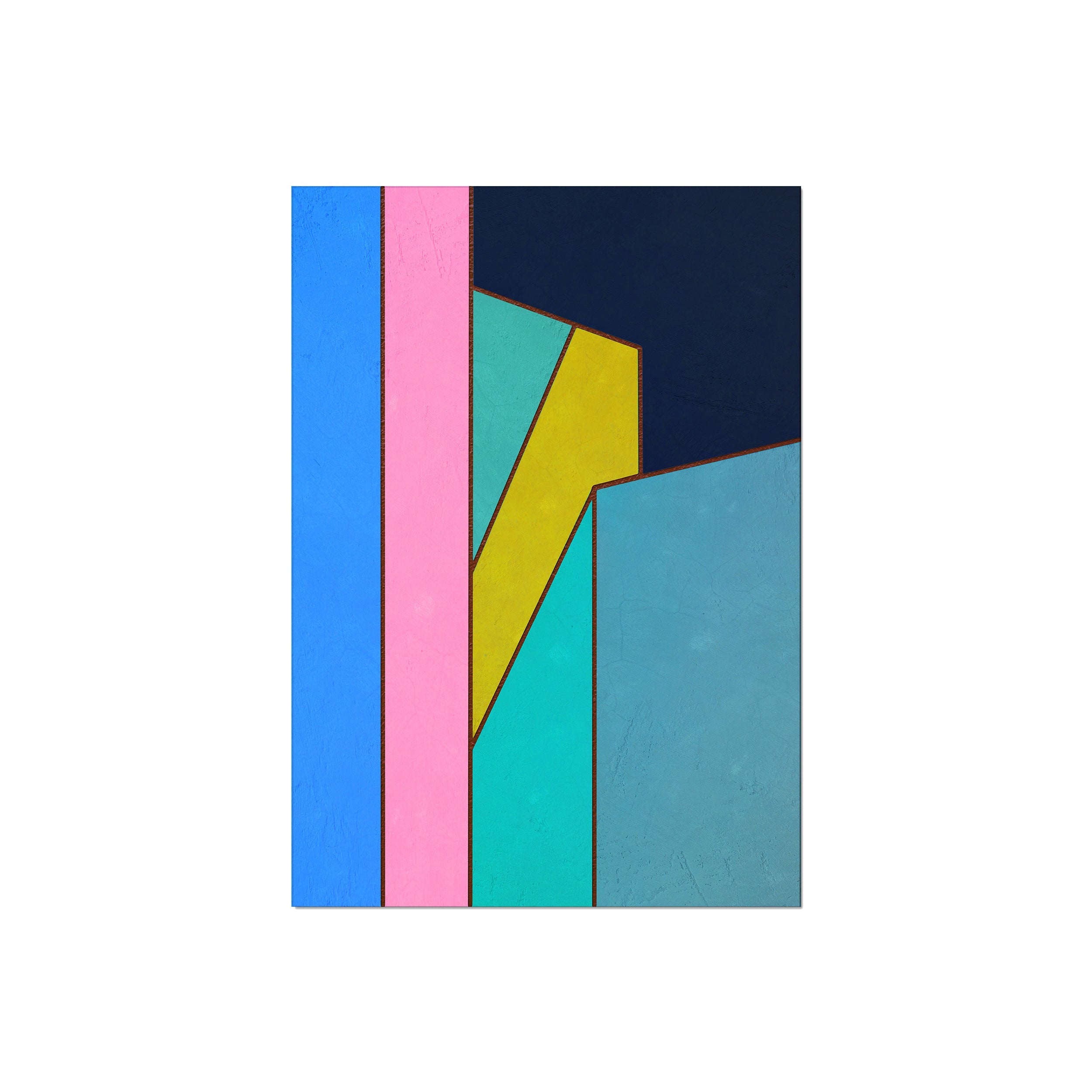 Constructed Fields 02 – unframed A2 fine art print (42×59.4cm). Abstract geometric colour-field composition. Printed on Hahnemühle German Etching 310gsm archival paper.