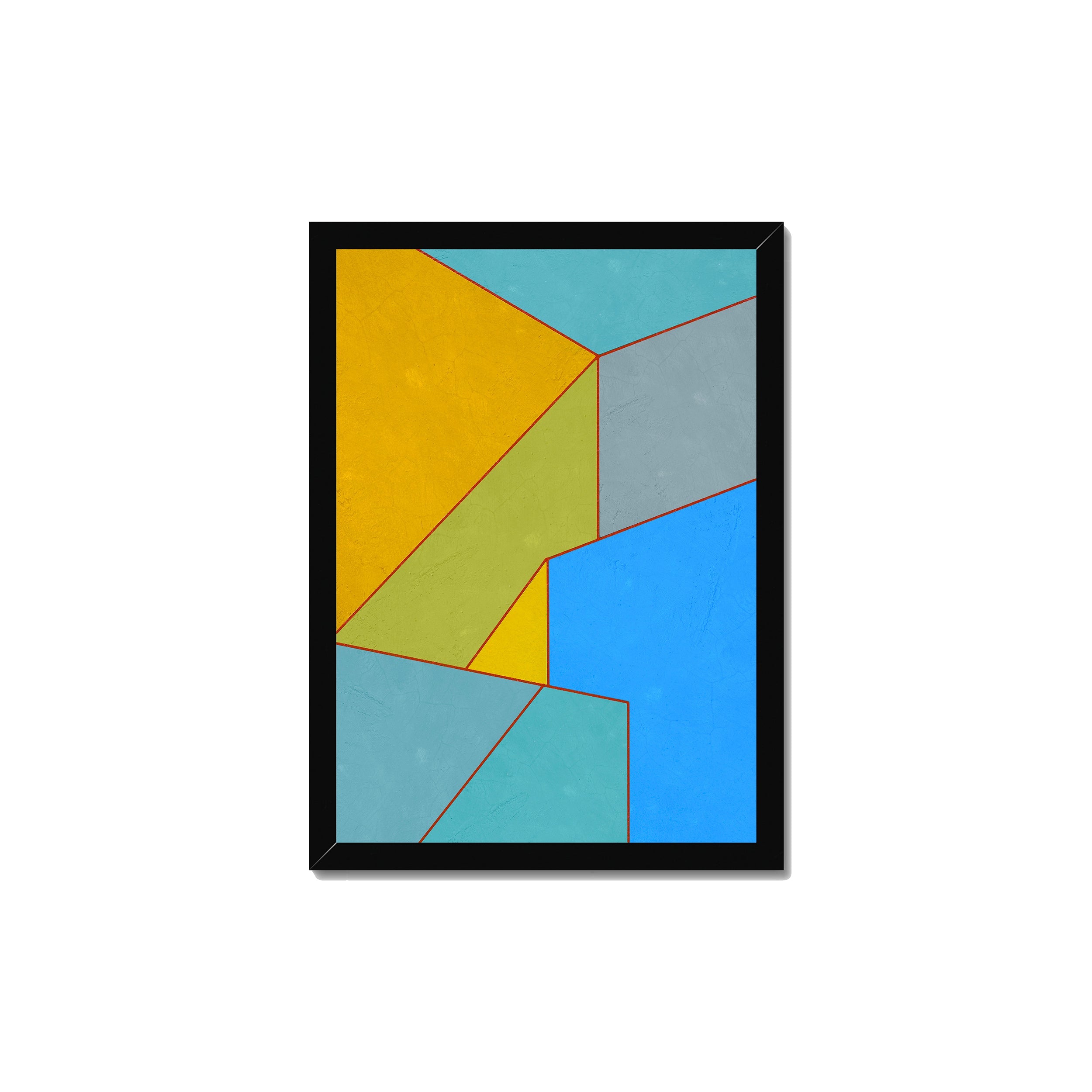 Constructed Fields 04 A3 29.7x42cm print in black box frame mockup.