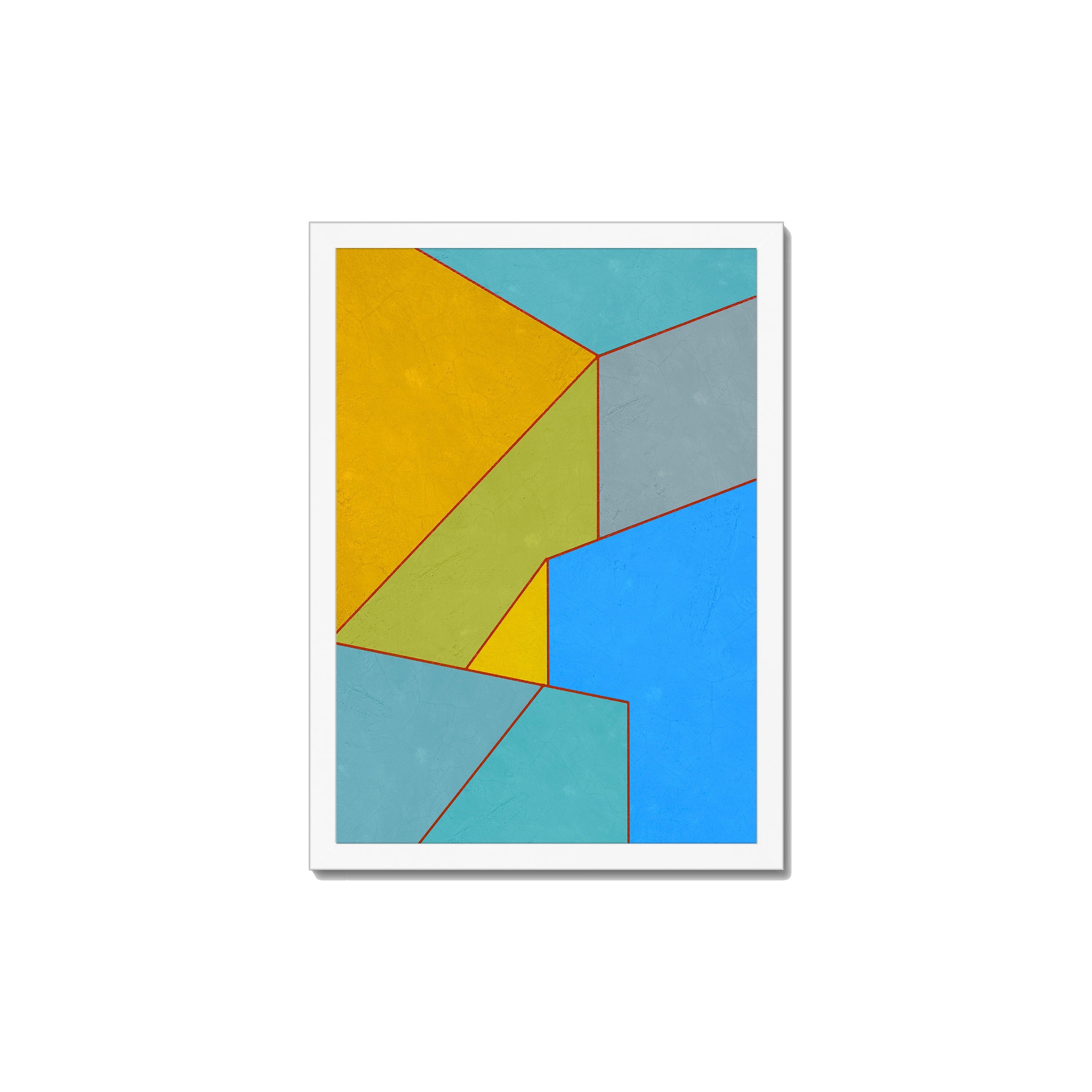 Constructed Fields 04 A3 29.7x42cm print in white box frame mockup.