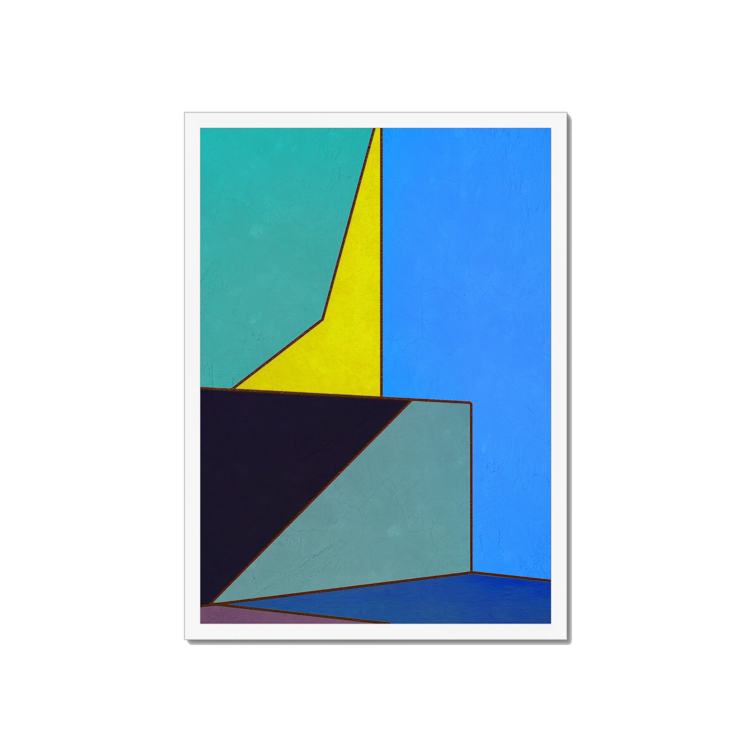 Constructed Fields 05 A2 42x59.4cm print in white box frame mockup.