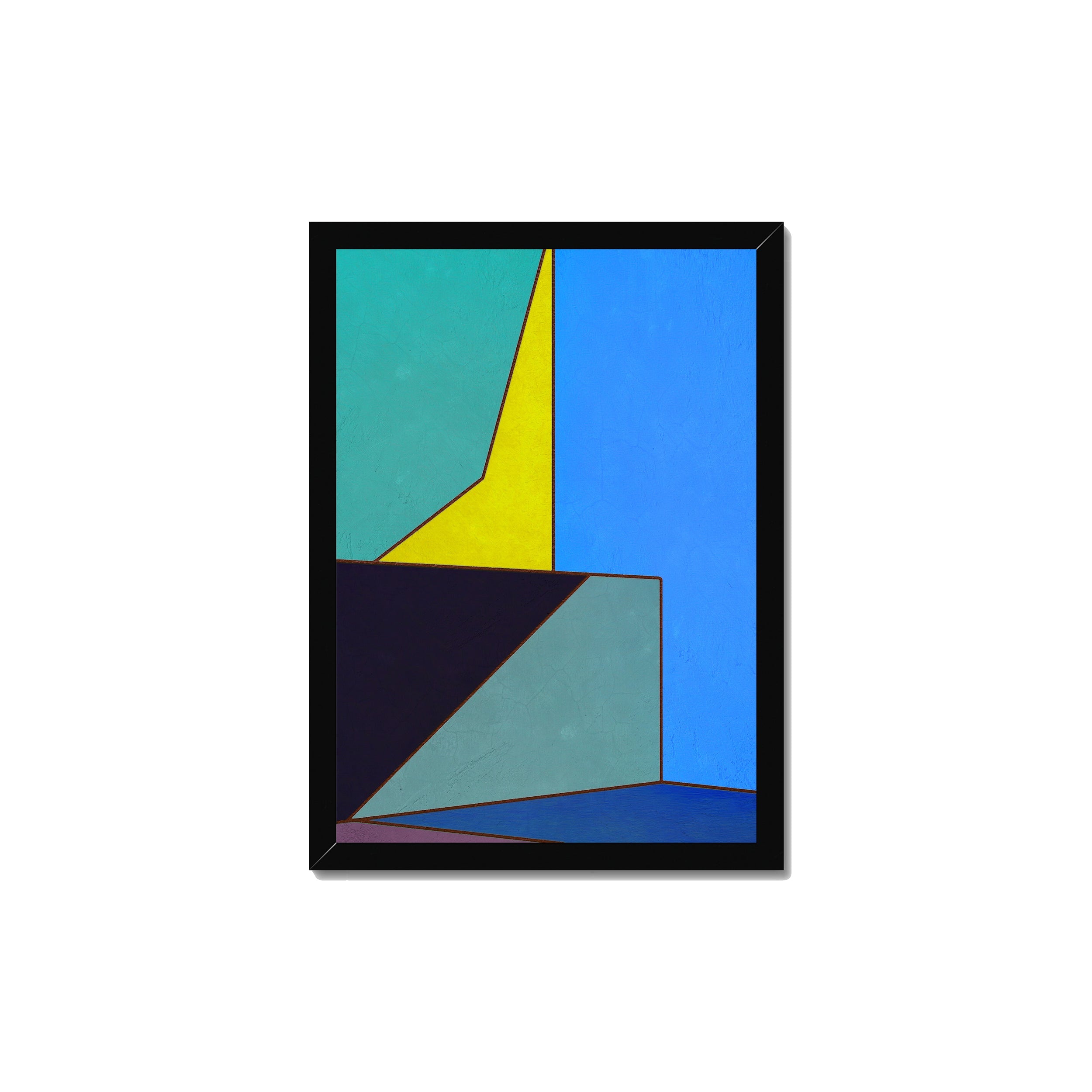 Constructed Fields 05 A3 29.7x42cm print in black box frame mockup.