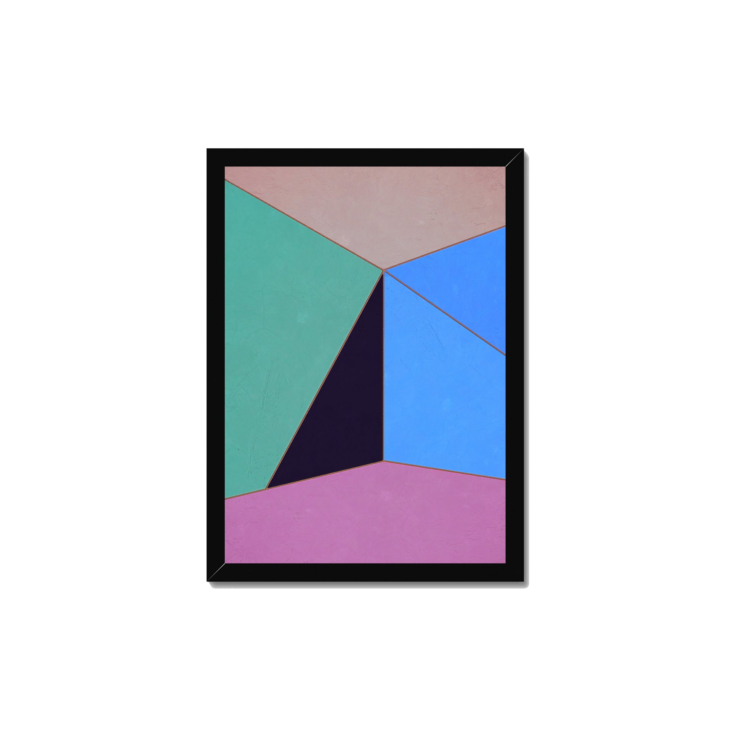 Constructed Fields 06 A3 29.7x42cm print in black box frame mockup.