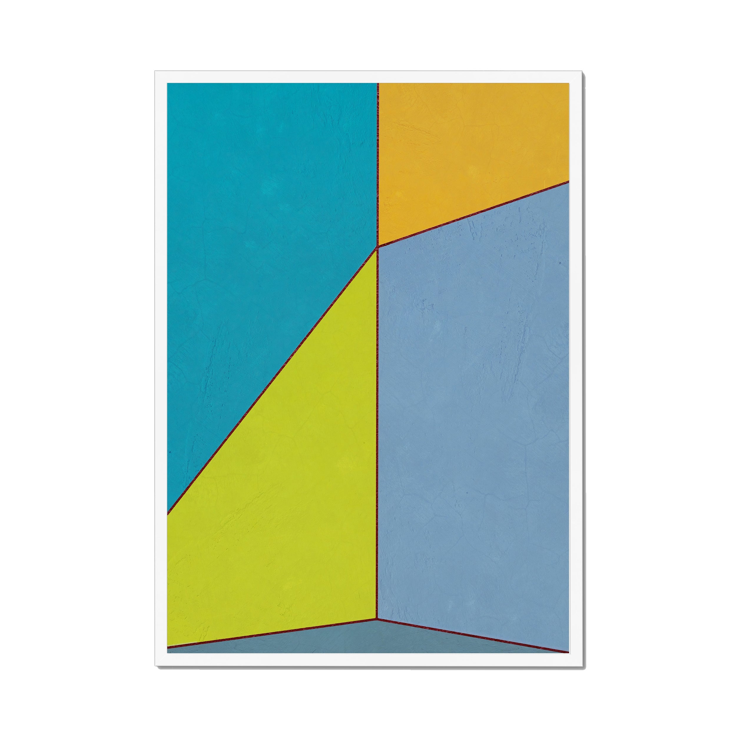 Constructed Fields 09 A1 59.4x84.1cm print in white box frame mockup.