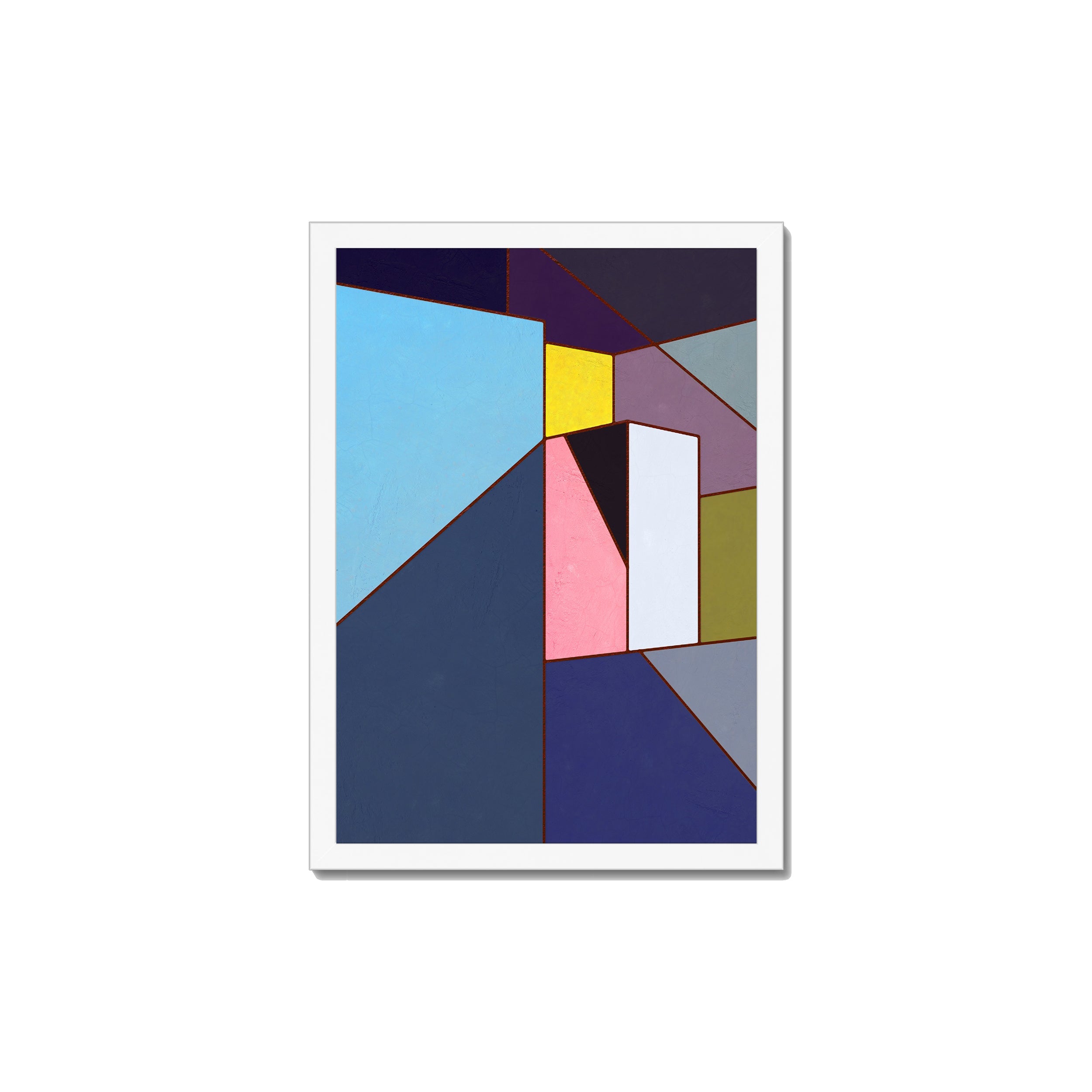 Constructed Fields 10 A3 29.7x42cm print in white box frame mockup.