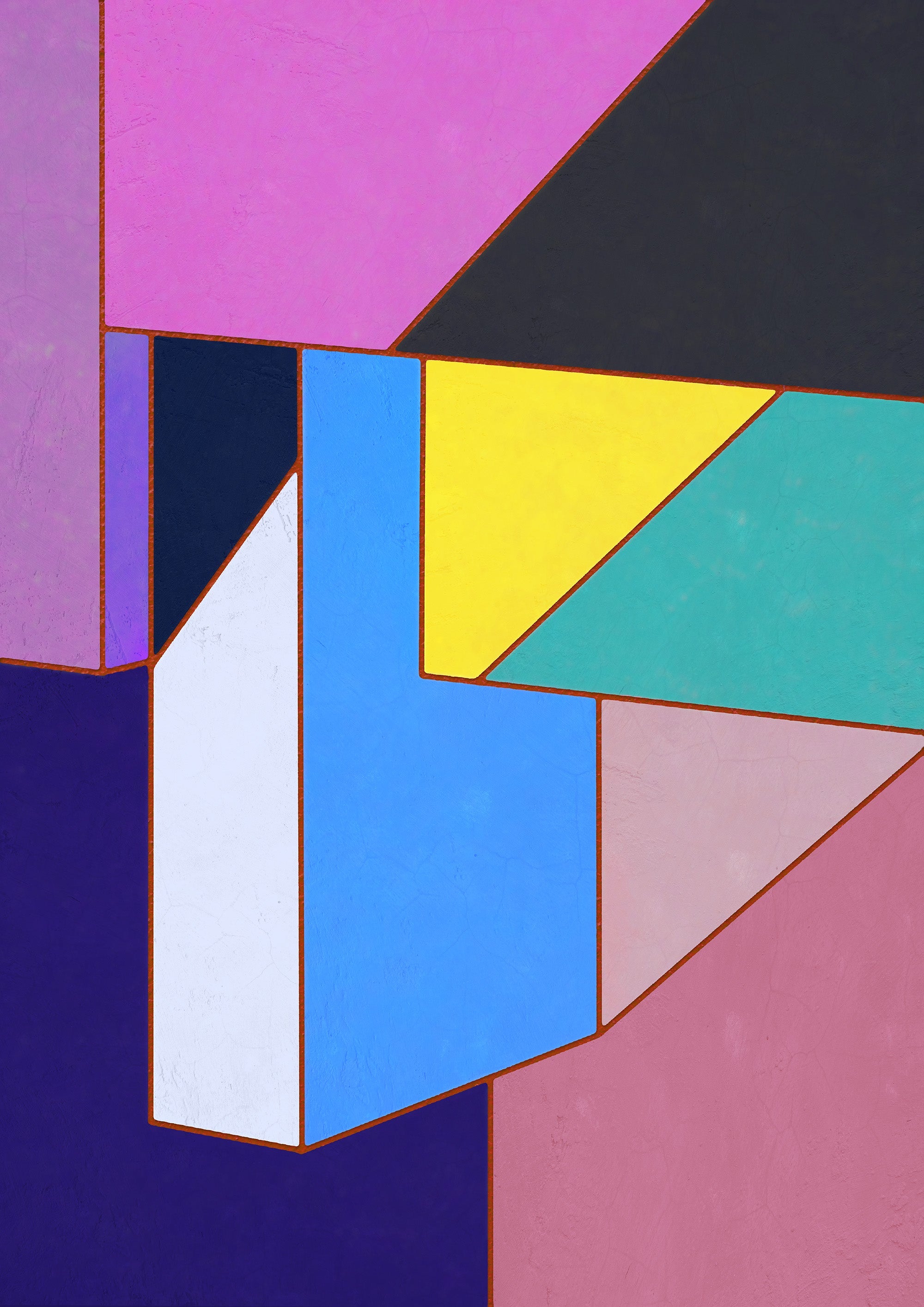 Constructed Fields 11 artwork main image. Abstract geometric colour-field fine art print on white background.