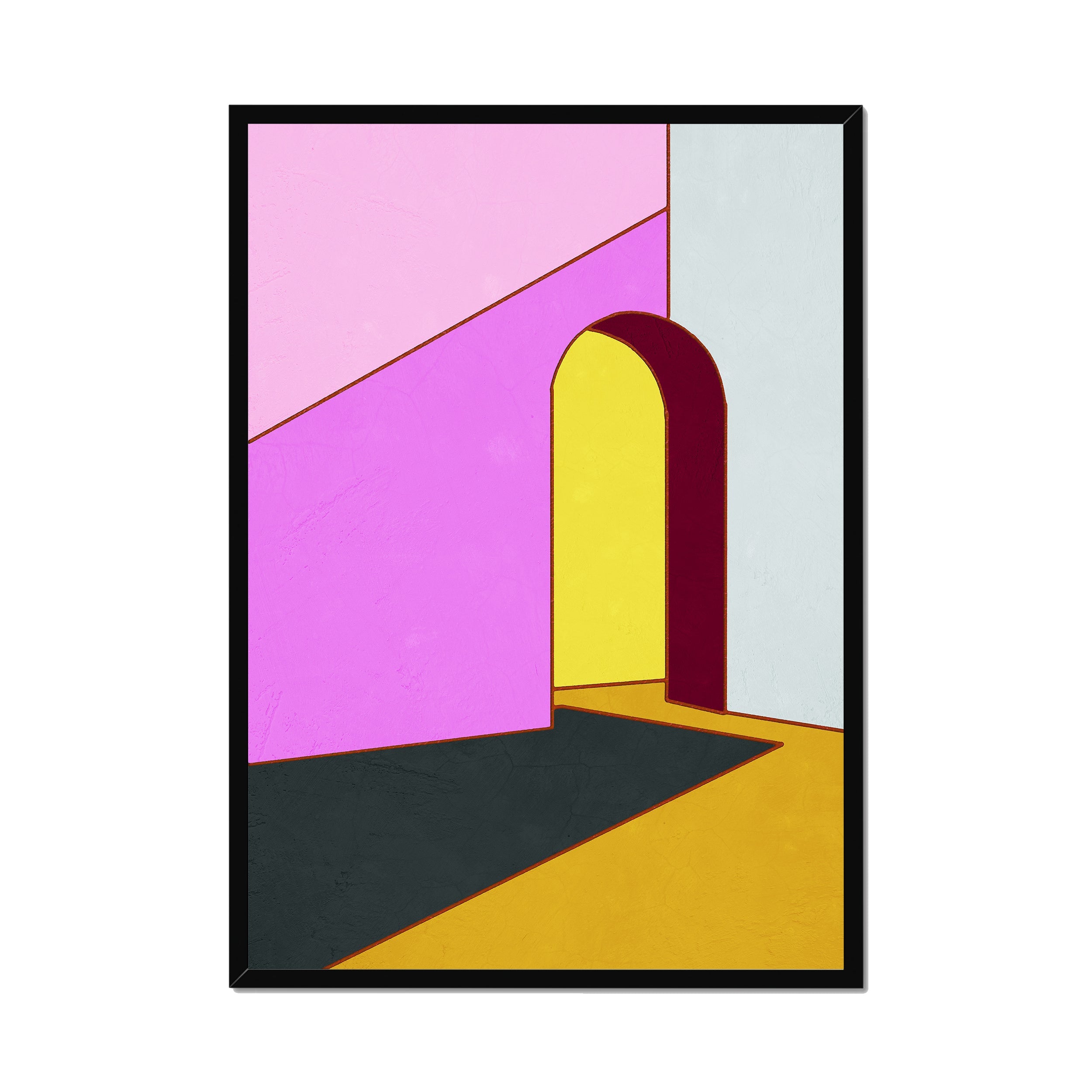 Constructed Fields 12 A1 59.4x84.1cm print in black box frame mockup.