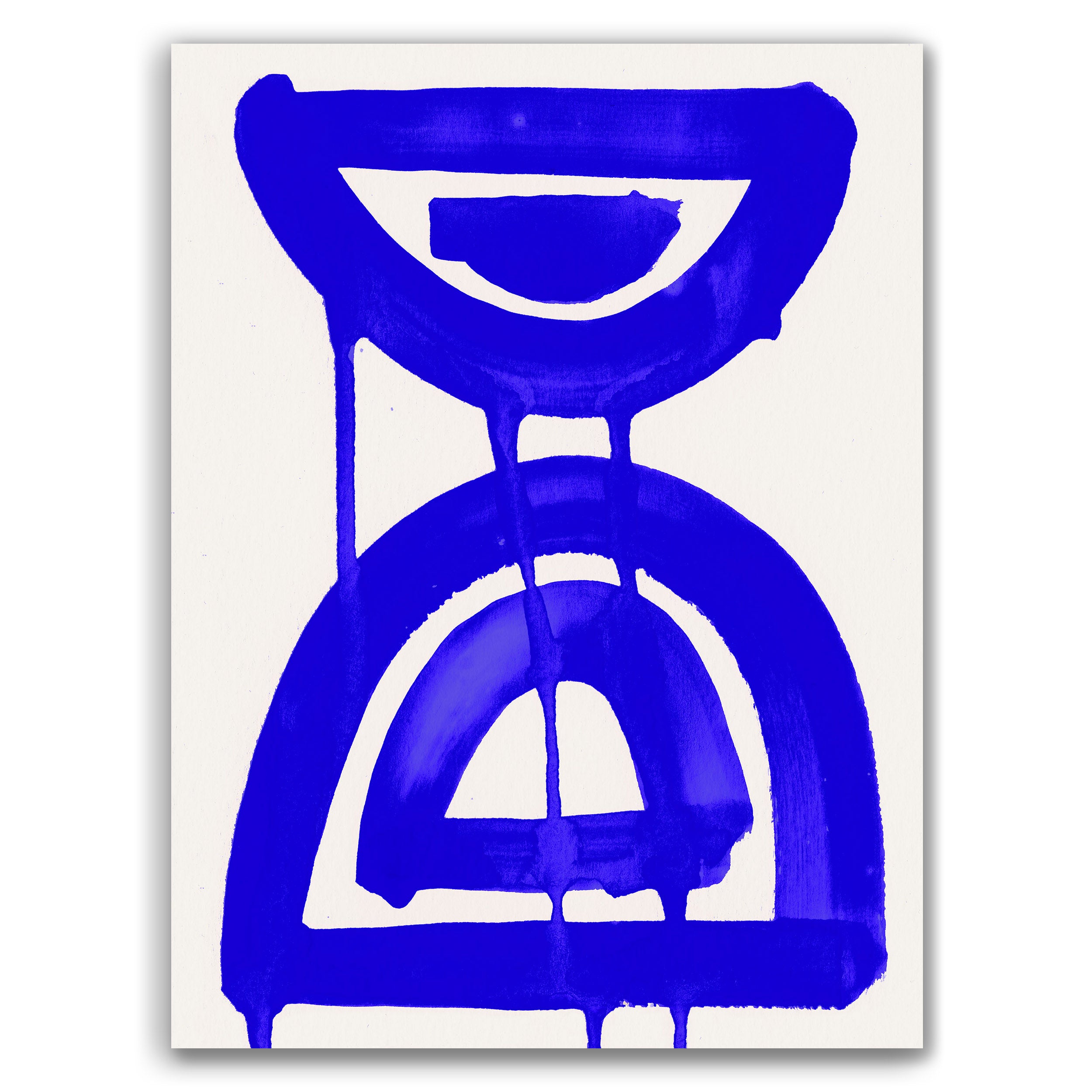 Composition in Ink 07 – pure abstract giclée art print in blue ink, contemporary minimalist wall art, portrait format, 30×40 cm, Open Wall Studio Studies in Ink collection