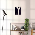 Composition in Ink 08 black ink, 30×40 cm giclée art print shown to scale in a home interior – abstract minimalist wall art, portrait format, Open Wall Studio Studies in Ink