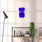 Composition in Ink 18 blue ink, 30×45 cm giclée art print shown to scale in a home interior – abstract minimalist wall art, portrait format, Open Wall Studio Studies in Ink