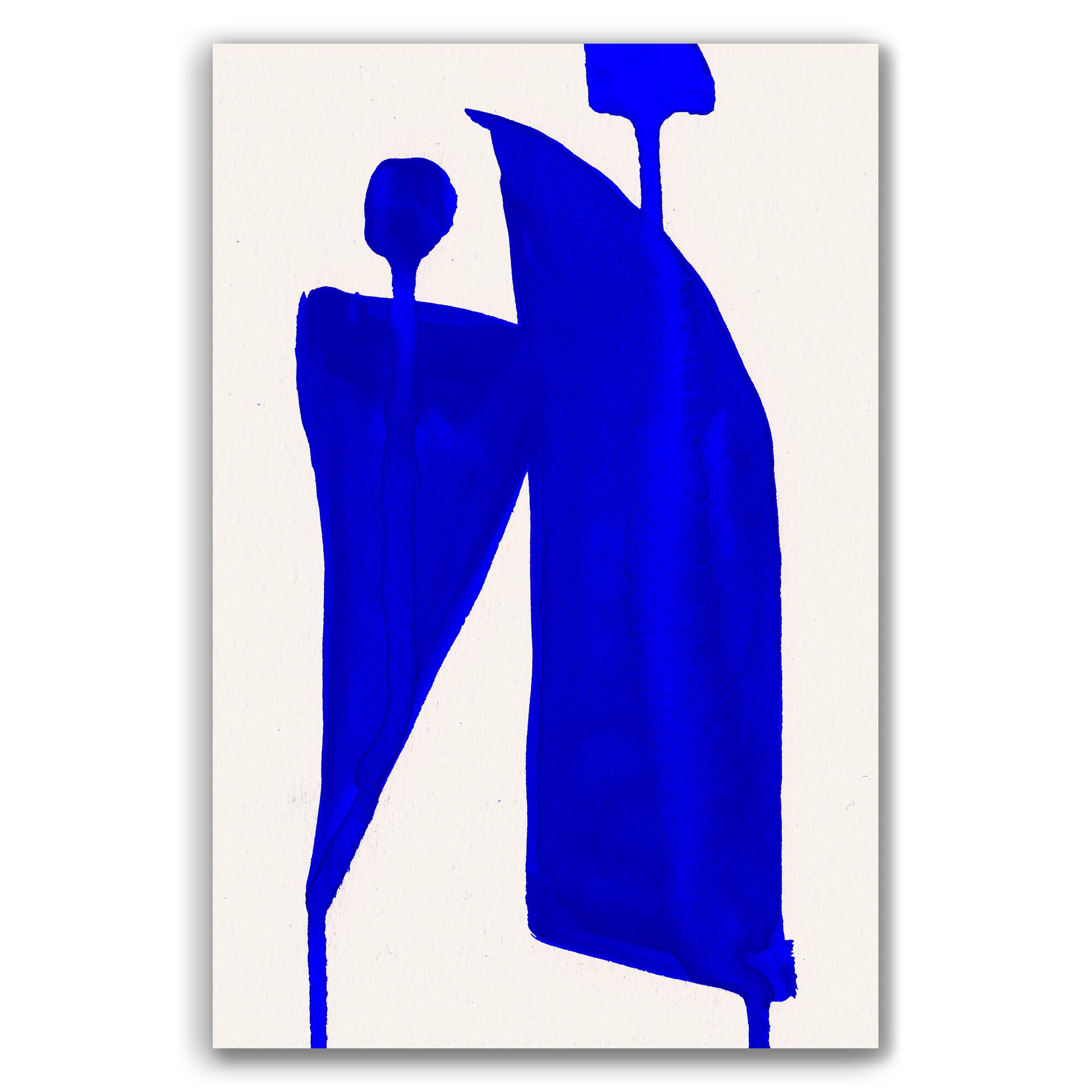Composition in Ink 05 – pure abstract giclée art print in blue ink, contemporary minimalist wall art, portrait format, 40×60 cm, Open Wall Studio Studies in Ink collection