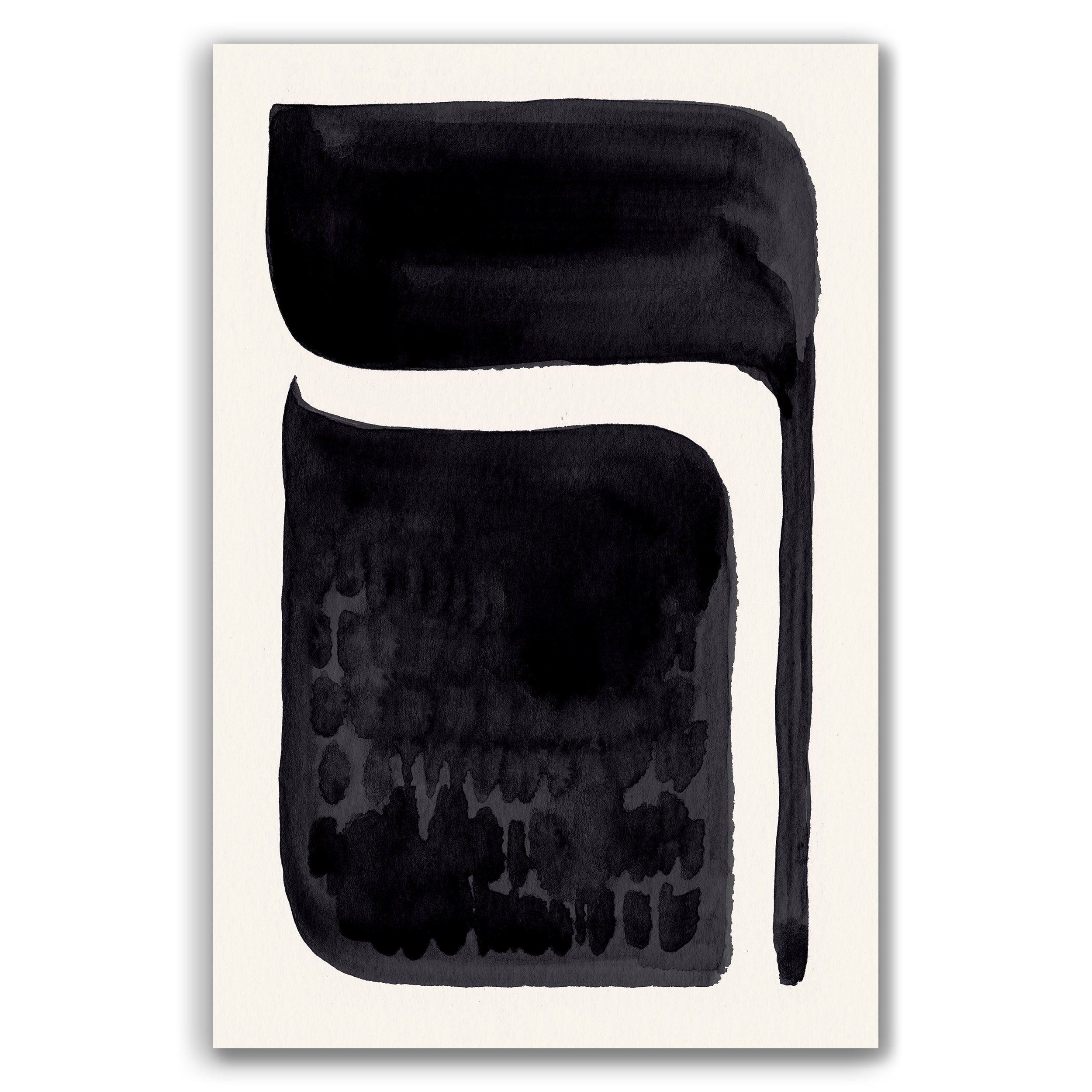 Composition in Ink 06 – pure abstract giclée art print in black ink, contemporary minimalist wall art, portrait format, 40×60 cm, Open Wall Studio Studies in Ink collection