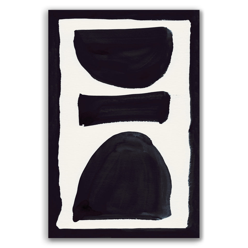 Composition in Ink 17 – pure abstract giclée art print in black ink, contemporary minimalist wall art, portrait format, 30×45 cm, Open Wall Studio Studies in Ink collection