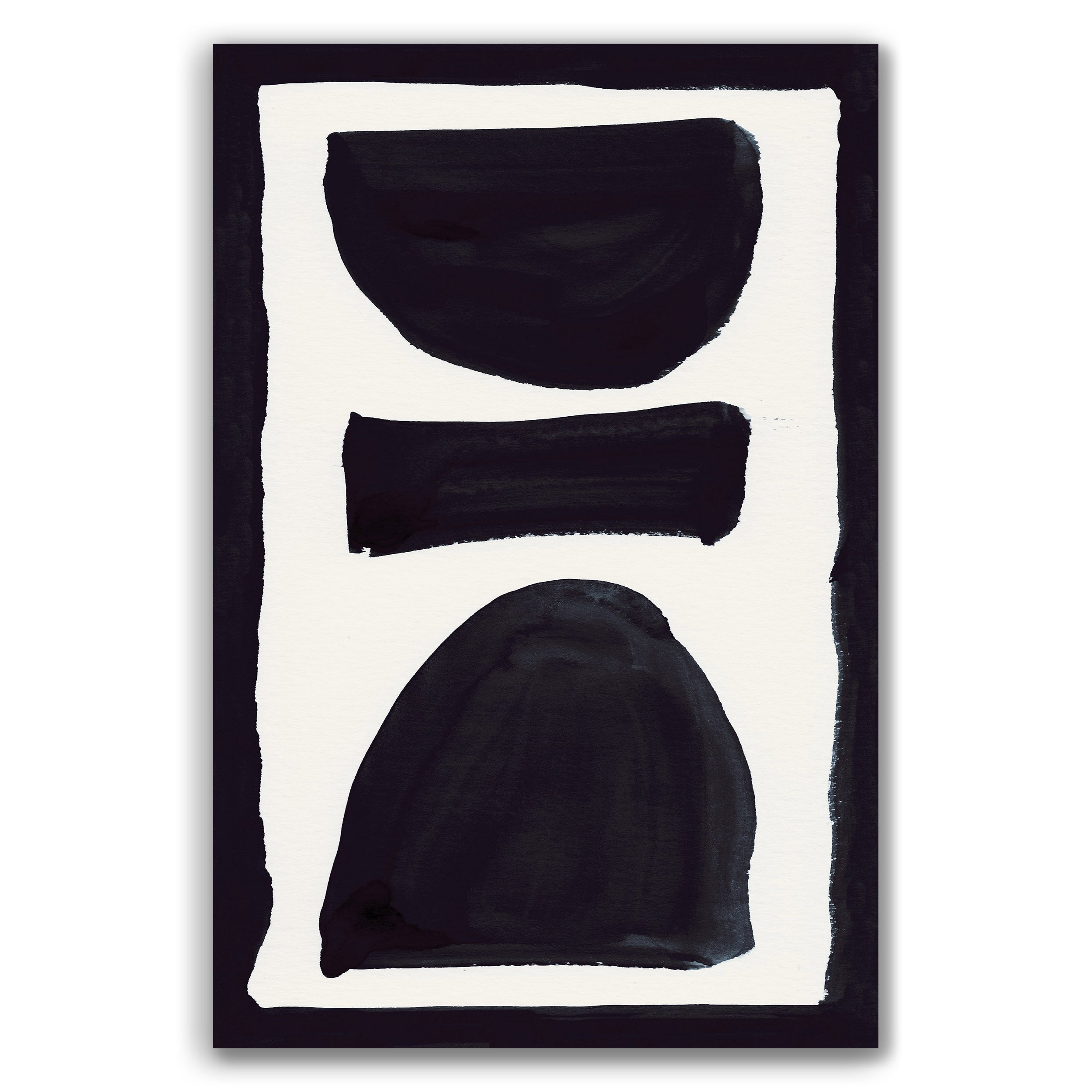 Composition in Ink 17 – pure abstract giclée art print in black ink, contemporary minimalist wall art, portrait format, 60×90 cm, Open Wall Studio Studies in Ink collection