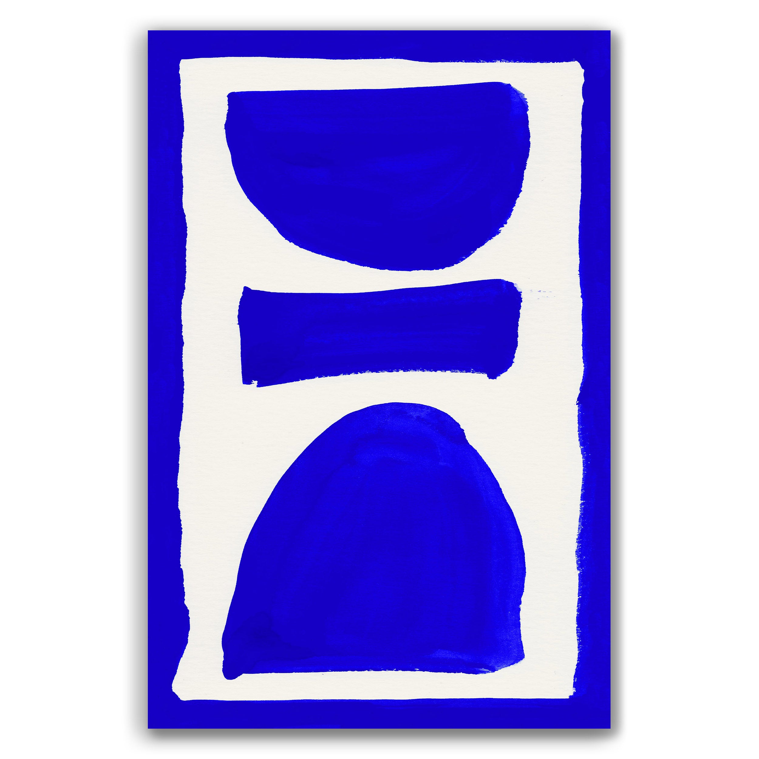 Composition in Ink 17 – pure abstract giclée art print in blue ink, contemporary minimalist wall art, portrait format, 40×60 cm, Open Wall Studio Studies in Ink collection
