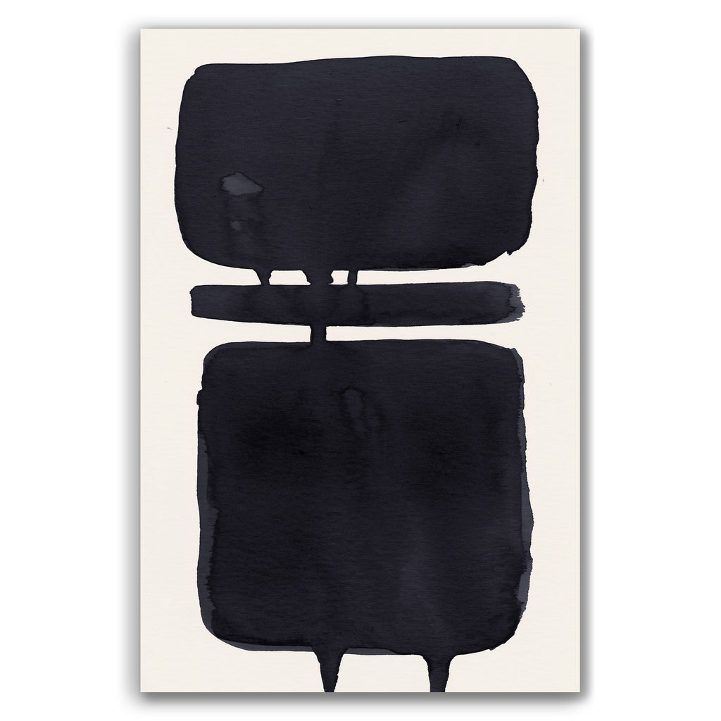 Composition in Ink 18 – pure abstract giclée art print in black ink, contemporary minimalist wall art, portrait format, 30×45 cm, Open Wall Studio Studies in Ink collection