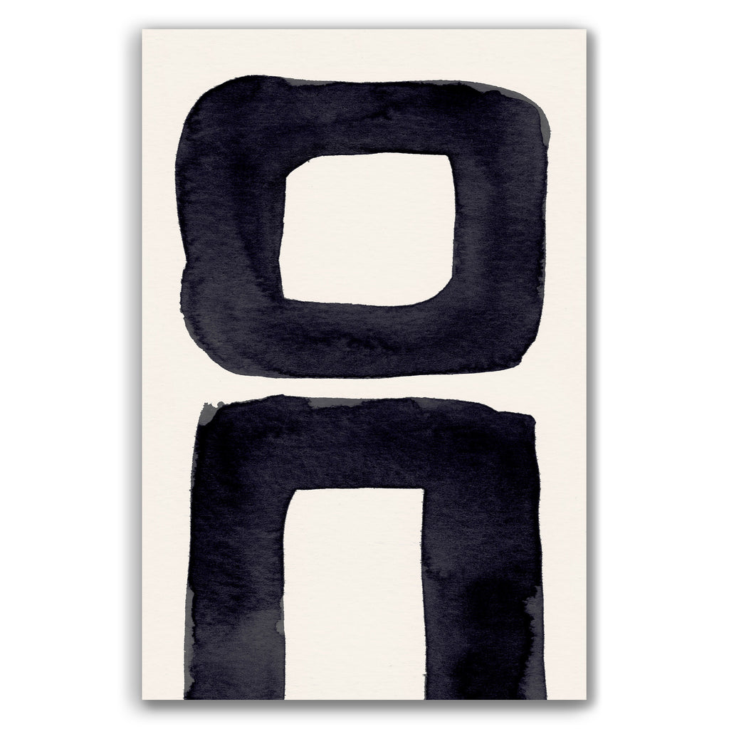 Composition in Ink 21 – pure abstract giclée art print in black ink, contemporary minimalist wall art, portrait format, 30×45 cm, Open Wall Studio Studies in Ink collection