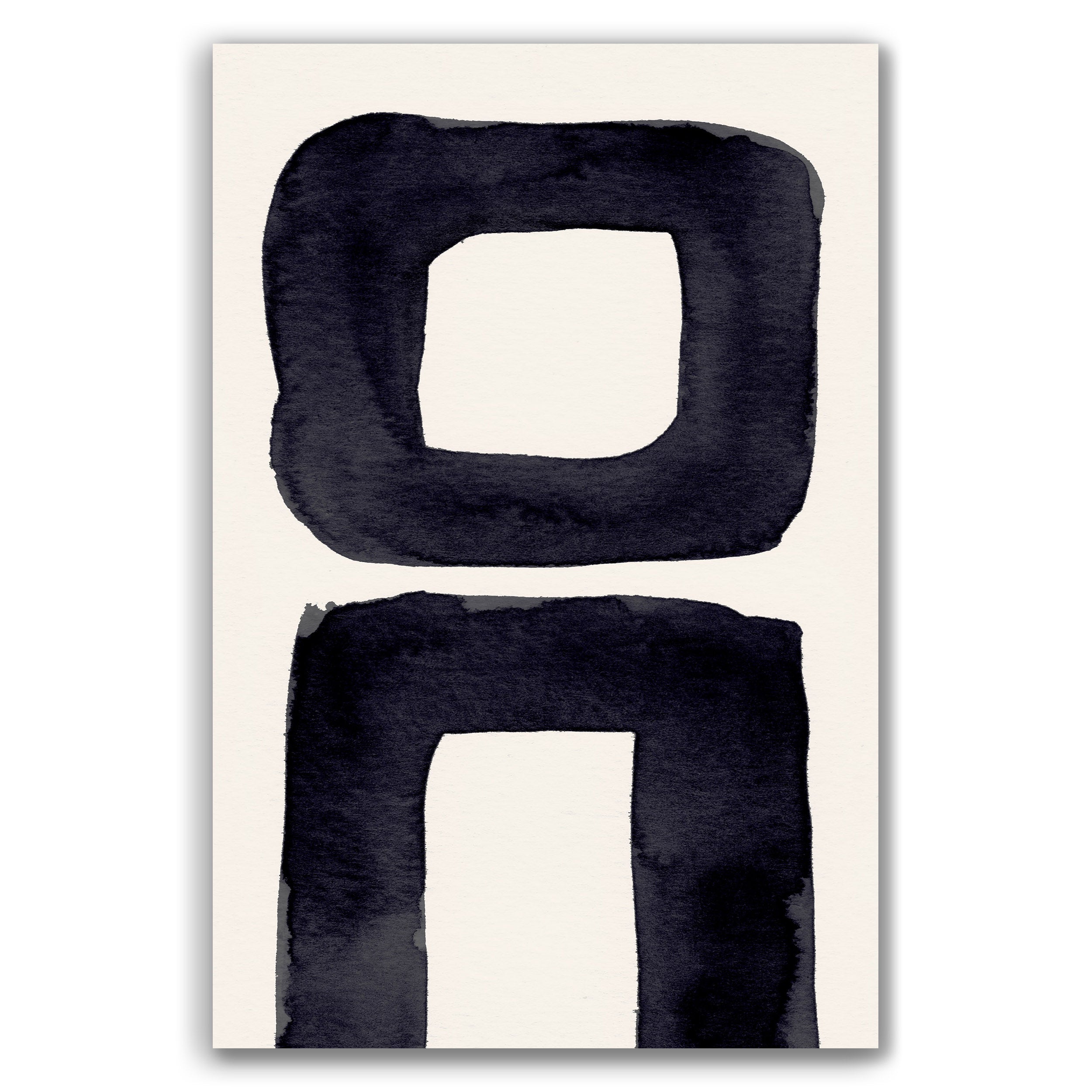 Composition in Ink 21 – pure abstract giclée art print in black ink, contemporary minimalist wall art, portrait format, 60×90 cm, Open Wall Studio Studies in Ink collection