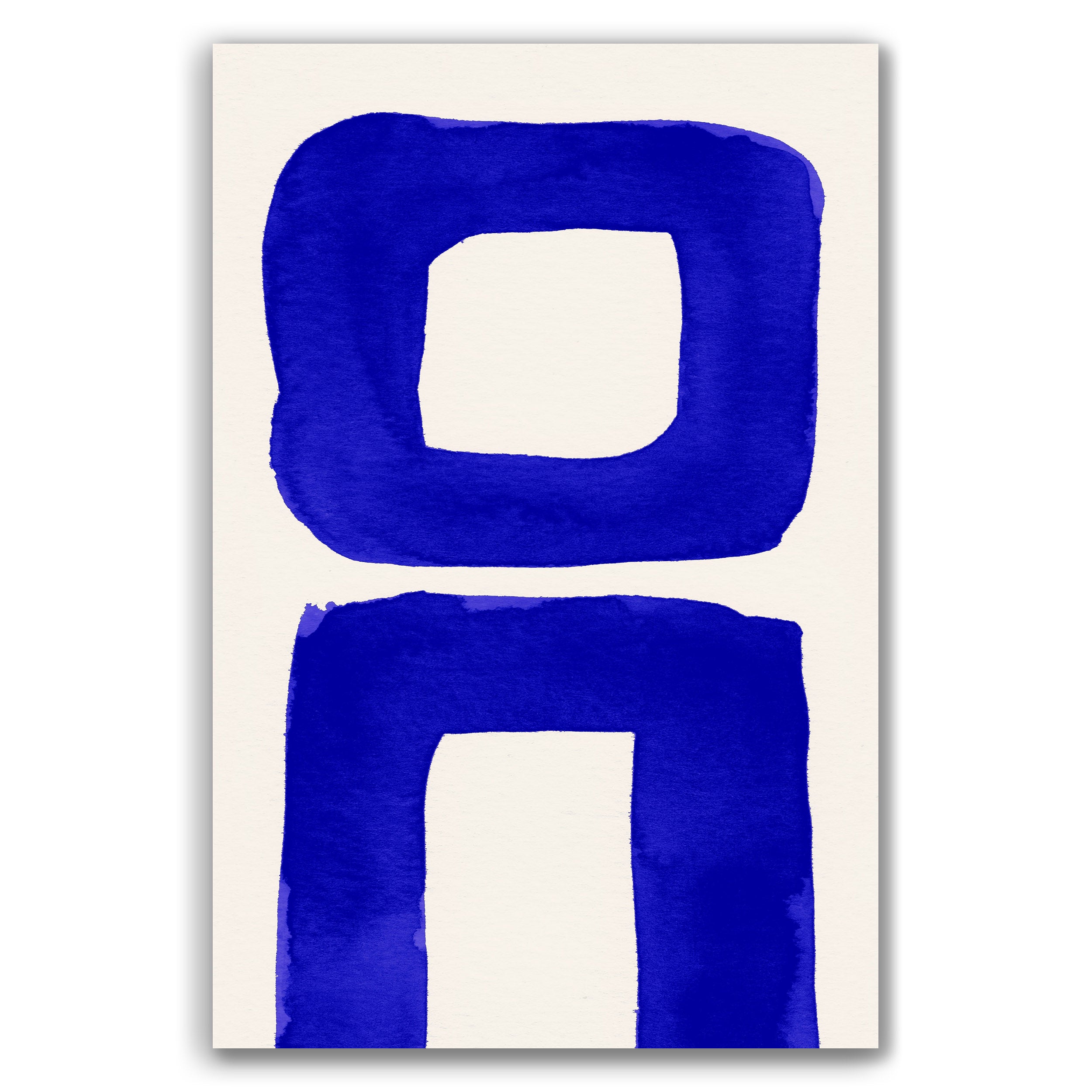 Composition in Ink 21 – pure abstract giclée art print in blue ink, contemporary minimalist wall art, portrait format, 40×60 cm, Open Wall Studio Studies in Ink collection
