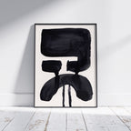 Composition in Ink 20 framed art print in black ink – contemporary abstract giclée print shown in frame, portrait format, 30×40 cm, no scale reference, Open Wall Studio