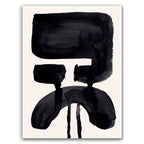 Composition in Ink 20 – pure abstract giclée art print in black ink, contemporary minimalist wall art, portrait format, 30×40 cm, Open Wall Studio Studies in Ink collection