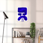 Composition in Ink 20 blue ink, 45×60 cm giclée art print shown to scale in a home interior – abstract minimalist wall art, portrait format, Open Wall Studio Studies in Ink