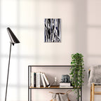Composition in Ink 22 black ink, 30×40 cm giclée art print shown to scale in a home interior – abstract minimalist wall art, portrait format, Open Wall Studio Studies in Ink