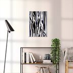 Composition in Ink 22 black ink, 45×60 cm giclée art print shown to scale in a home interior – abstract minimalist wall art, portrait format, Open Wall Studio Studies in Ink