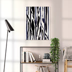 Composition in Ink 22 black ink, 60×80 cm giclée art print shown to scale in a home interior – abstract minimalist wall art, portrait format, Open Wall Studio Studies in Ink