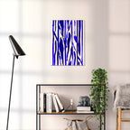 Composition in Ink 22 blue ink, 45×60 cm giclée art print shown to scale in a home interior – abstract minimalist wall art, portrait format, Open Wall Studio Studies in Ink