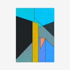 Constructed Fields 01 – abstract geometric colour-field composition featuring structured shapes and balanced colour fields on white background. Fine art giclée print available in multiple sizes.