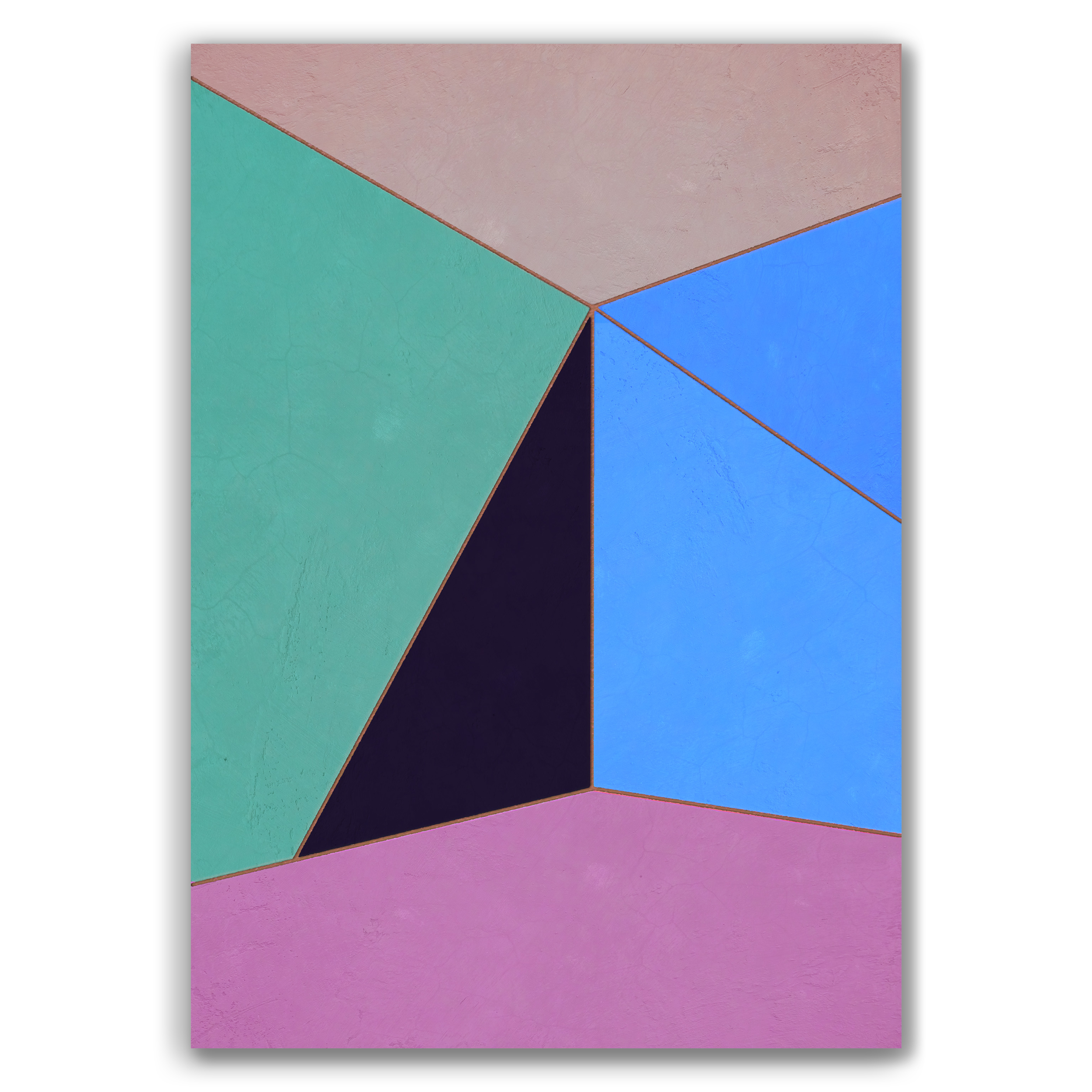 Constructed Fields 06 – abstract geometric colour-field composition featuring structured shapes and balanced colour fields on white background. Fine art giclée print available in multiple sizes.