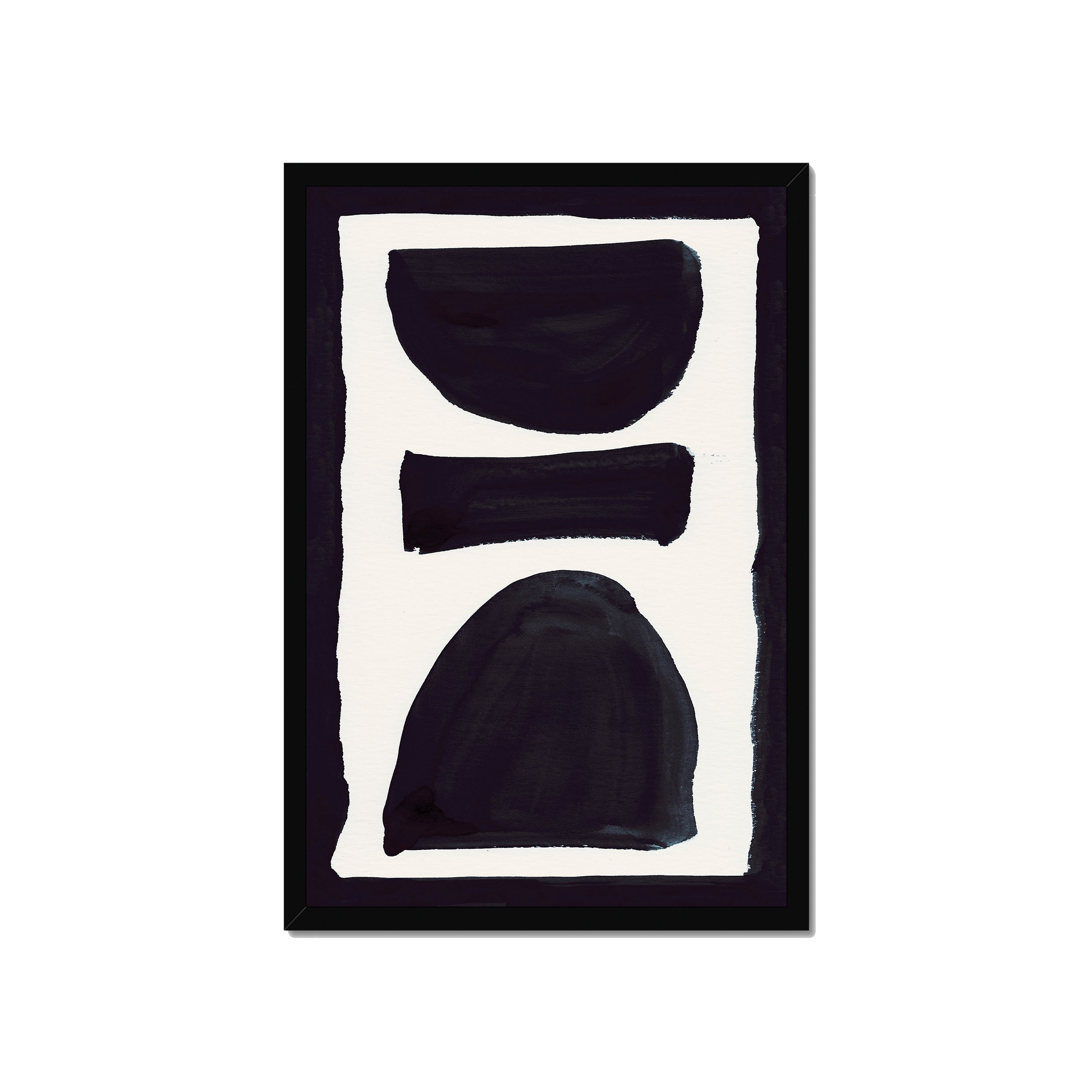 Ink Composition 17 black ink print, 40x60cm, in a black box frame, ready to hang.