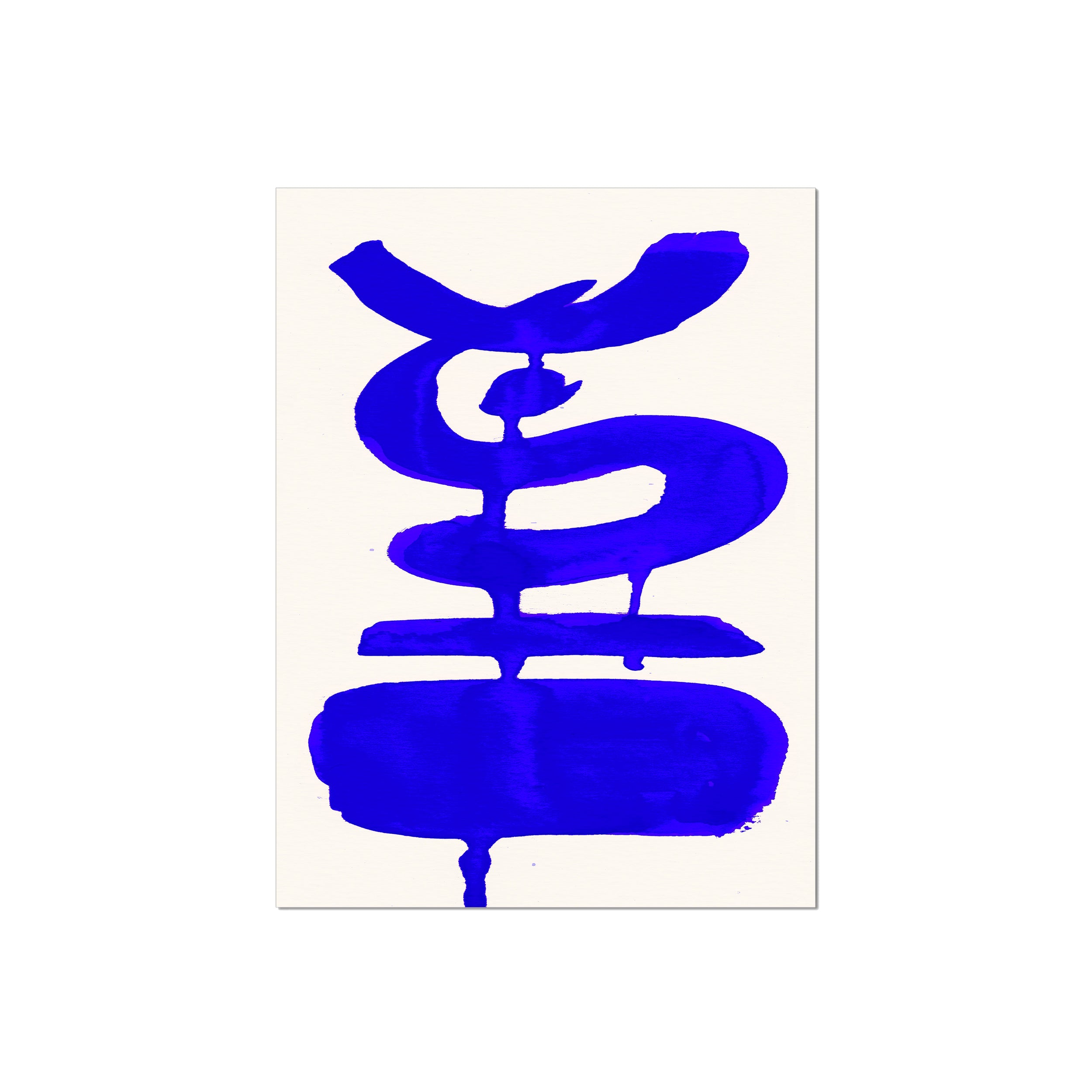 Ink Composition 19 blue ink, unframed 45x60cm fine art giclée print.