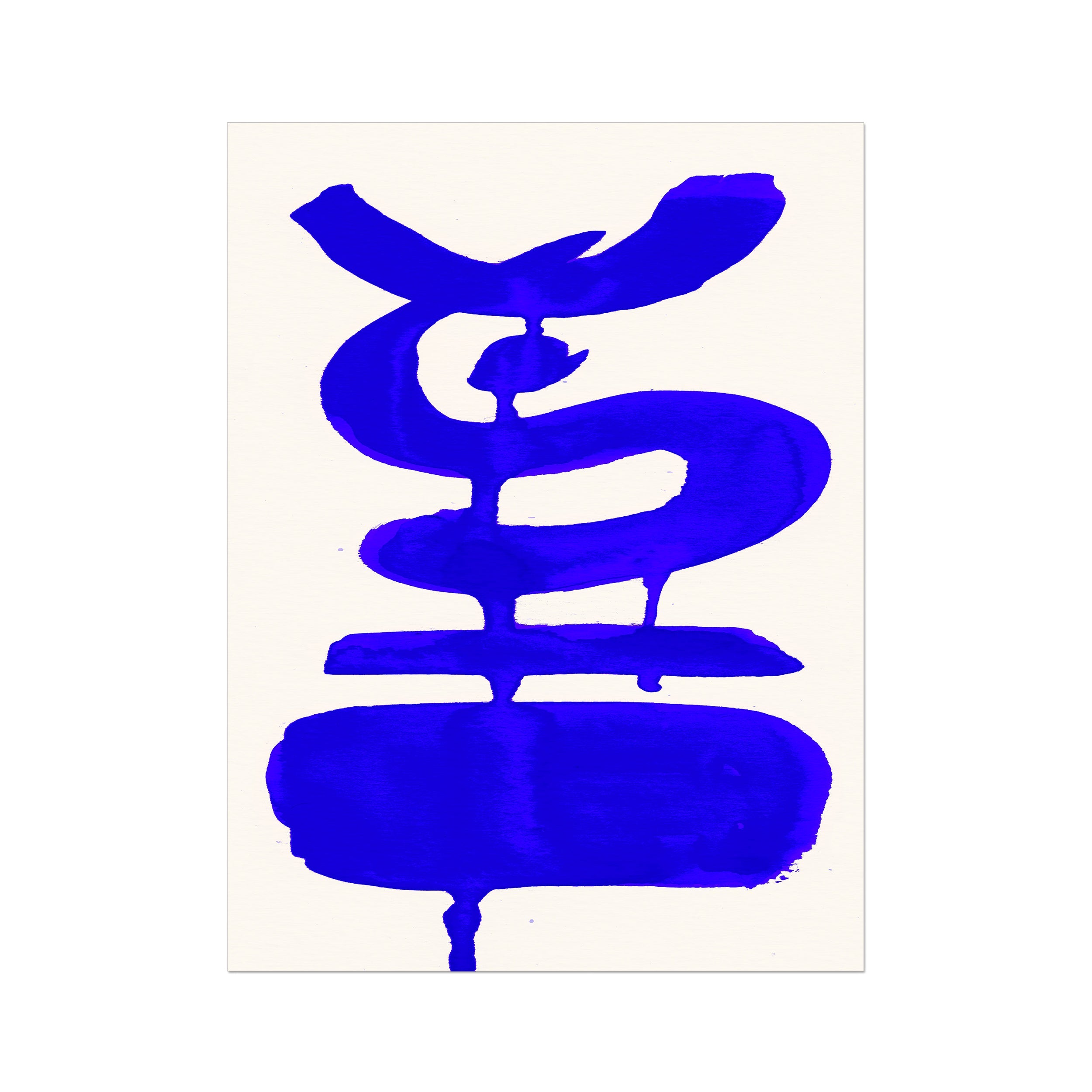 Ink Composition 19 blue ink, unframed 60x80cm fine art giclée print.