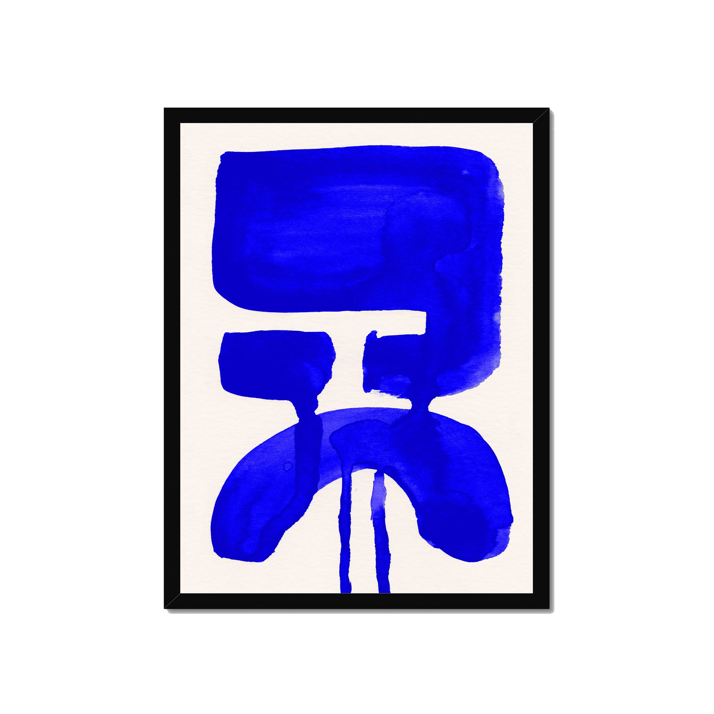 Ink Composition 20 blue ink print, 45x60cm, in a black box frame, ready to hang.