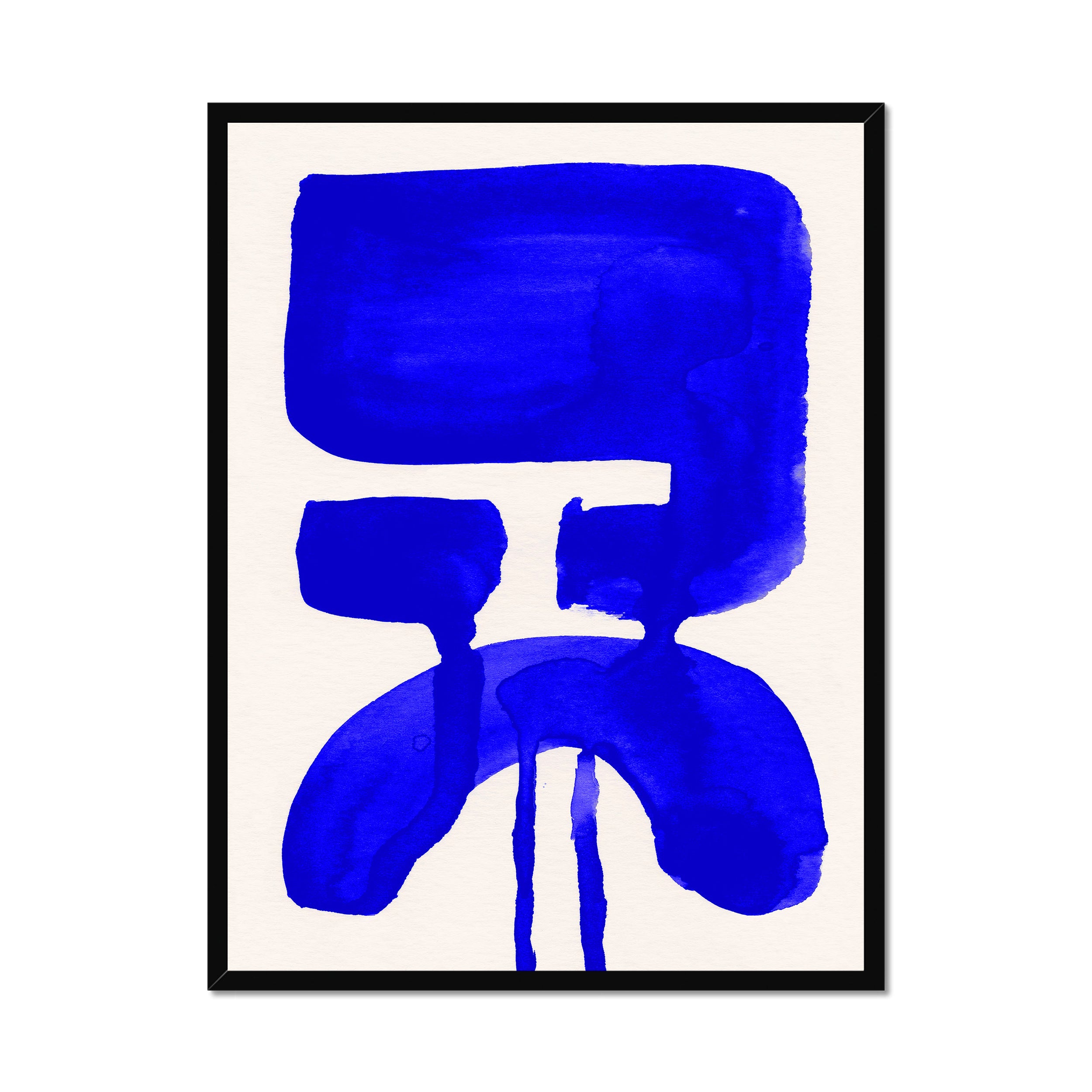 Ink Composition 20 blue ink print, 60x80cm, in a black box frame, ready to hang.
