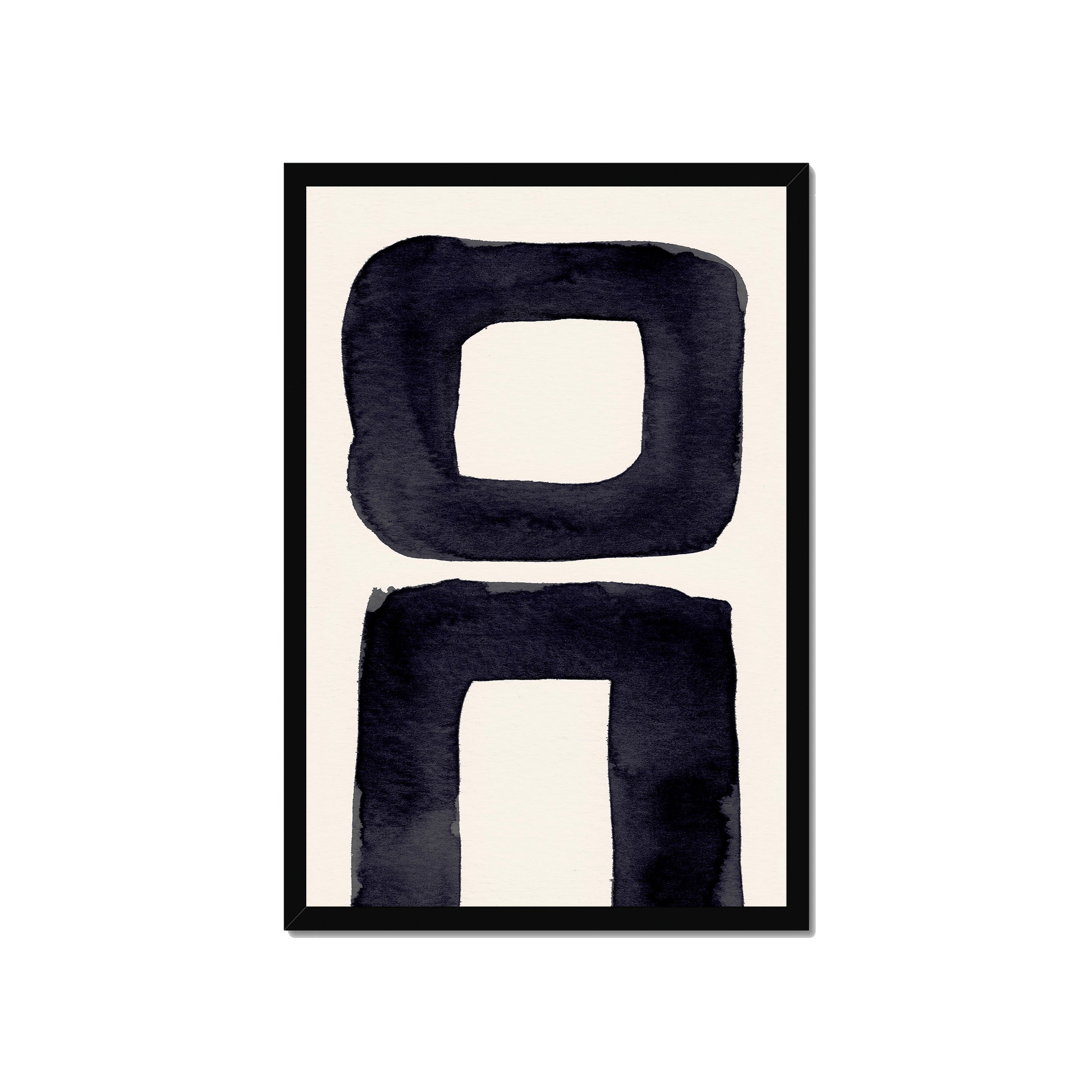 Ink Composition 21 black ink print, 40x60cm, in a black box frame, ready to hang.